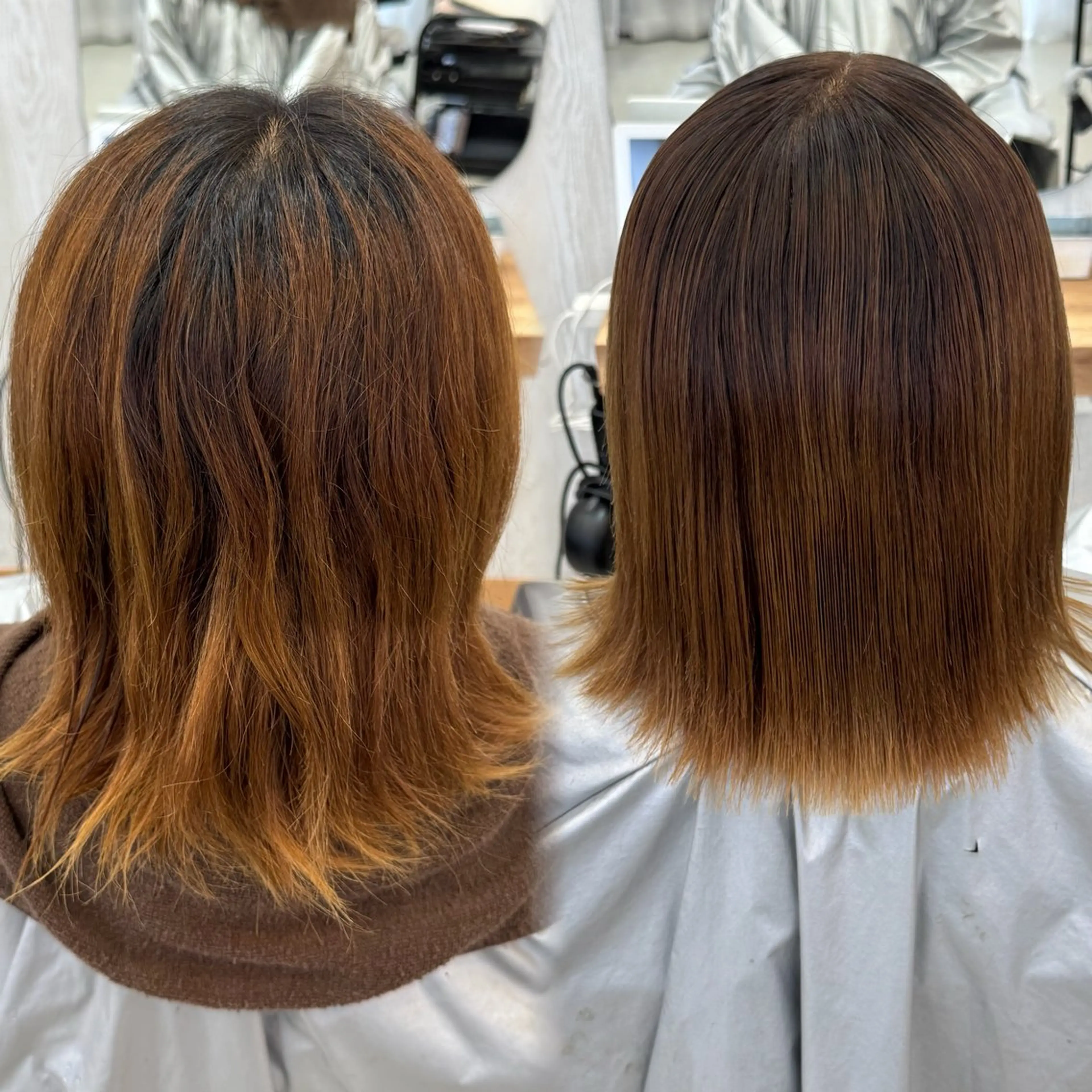 ミディアム 縮毛矯正 Agu hair 粉河のヘアスタイル