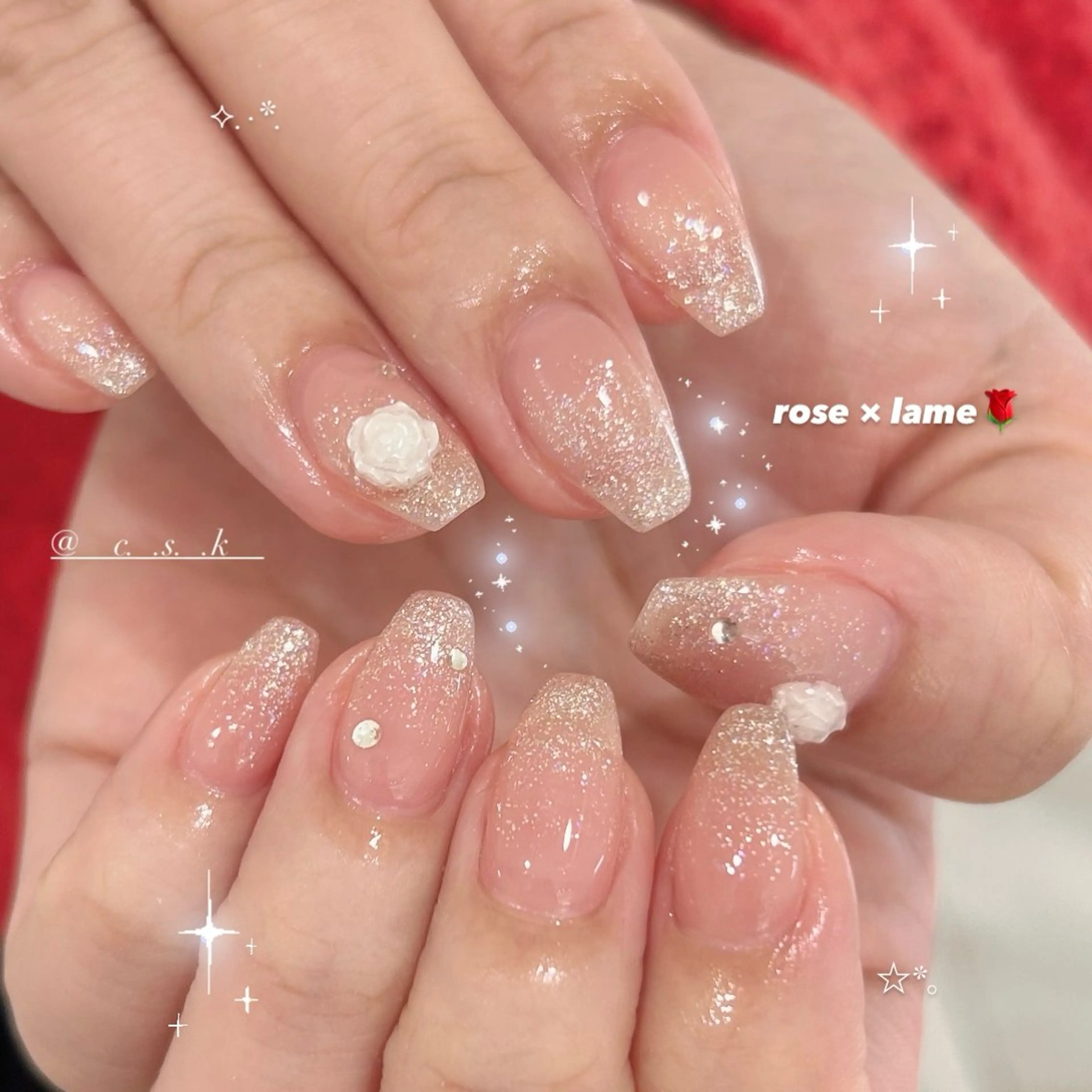 ネイル クリアネイル フレンチネイル ジェルネイル ガーリー 韓国ネイル ハンドネイル 🎀チーク/ちゅるん 🫧chisa🎀のネイルデザイン