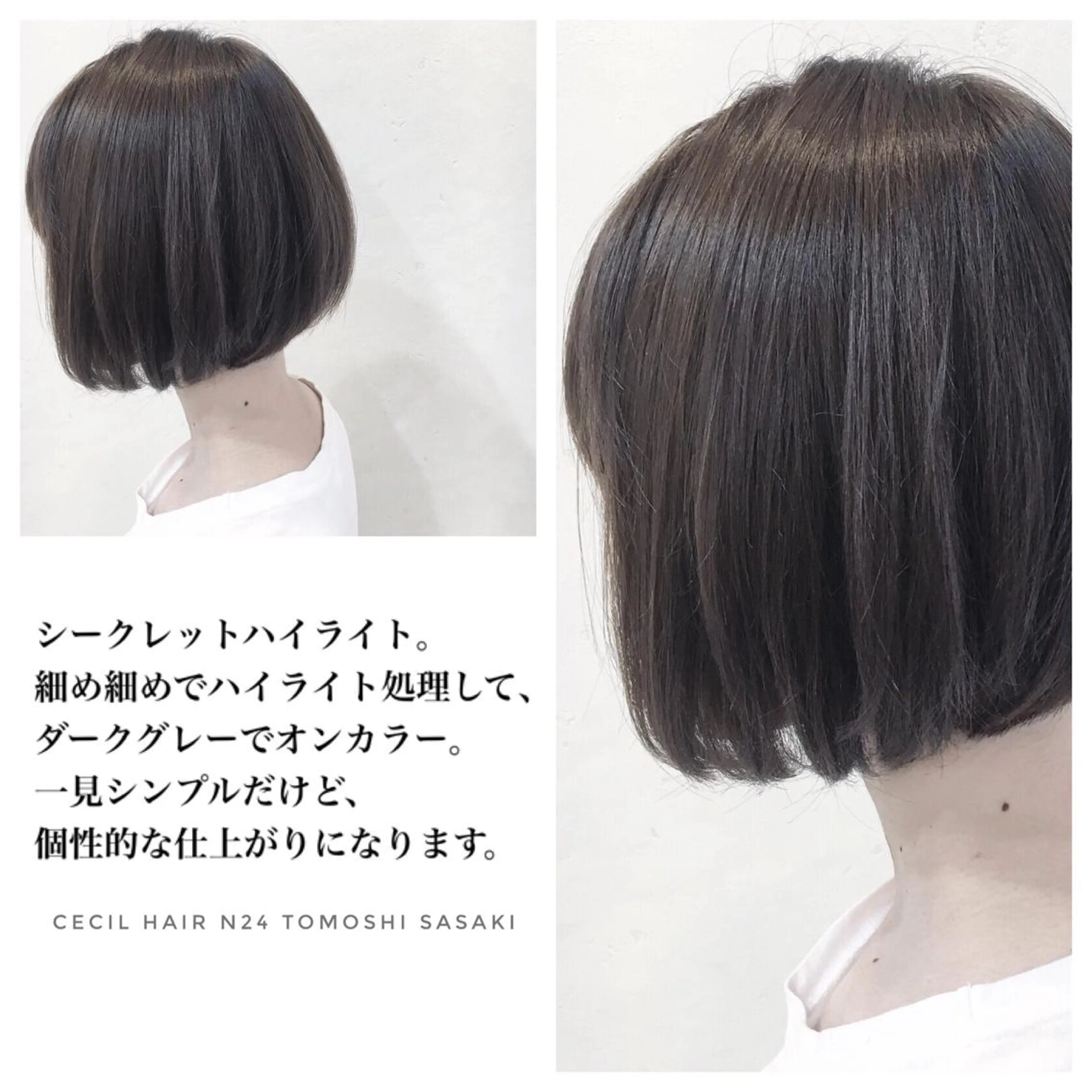 ミディアム カラー ハイライトカラー ハイライト ササキ トモシのヘアスタイル