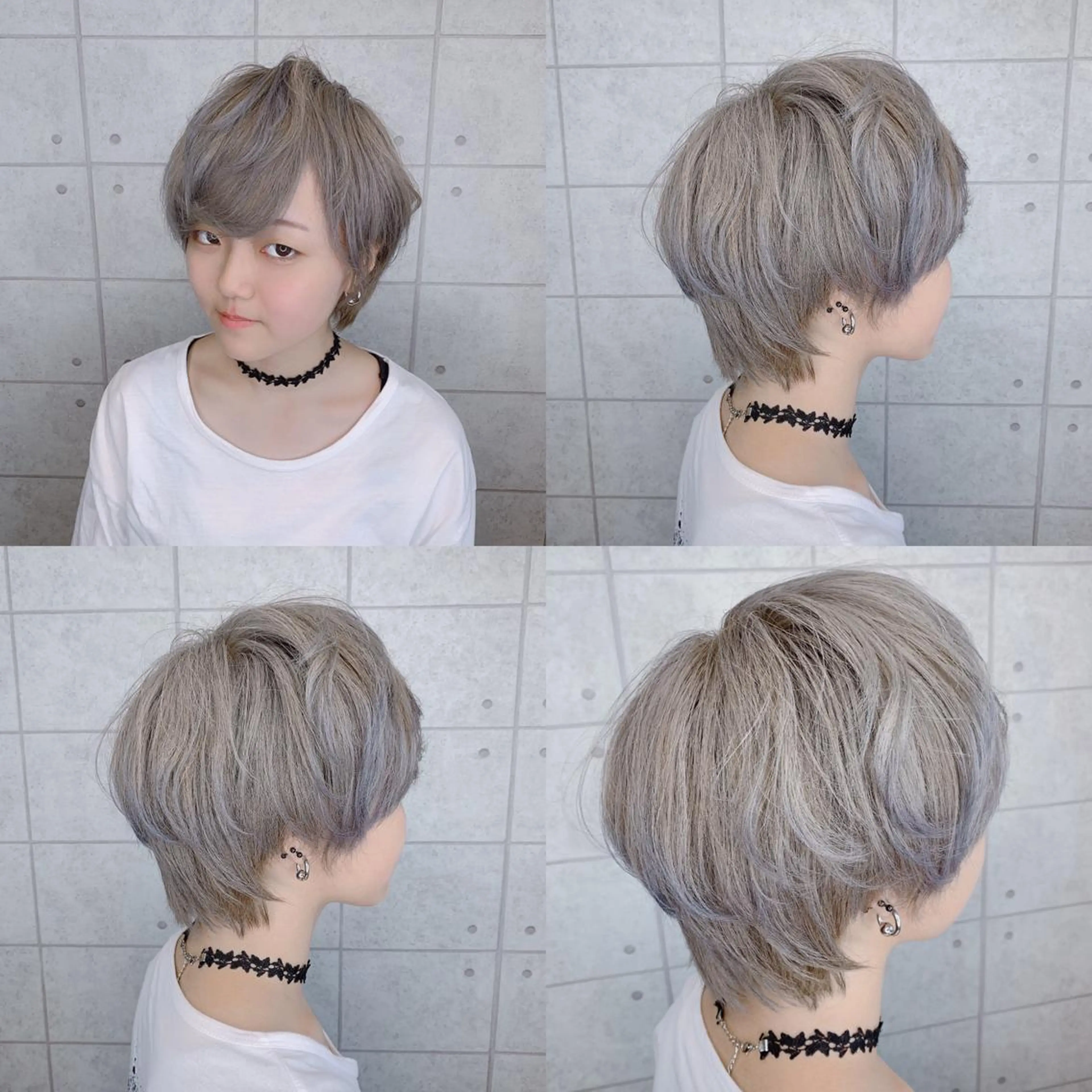 ショート カラー ヘアアレンジ シルバー 🌿‬ ܸAir 透明感🌱西村知佳のヘアスタイル