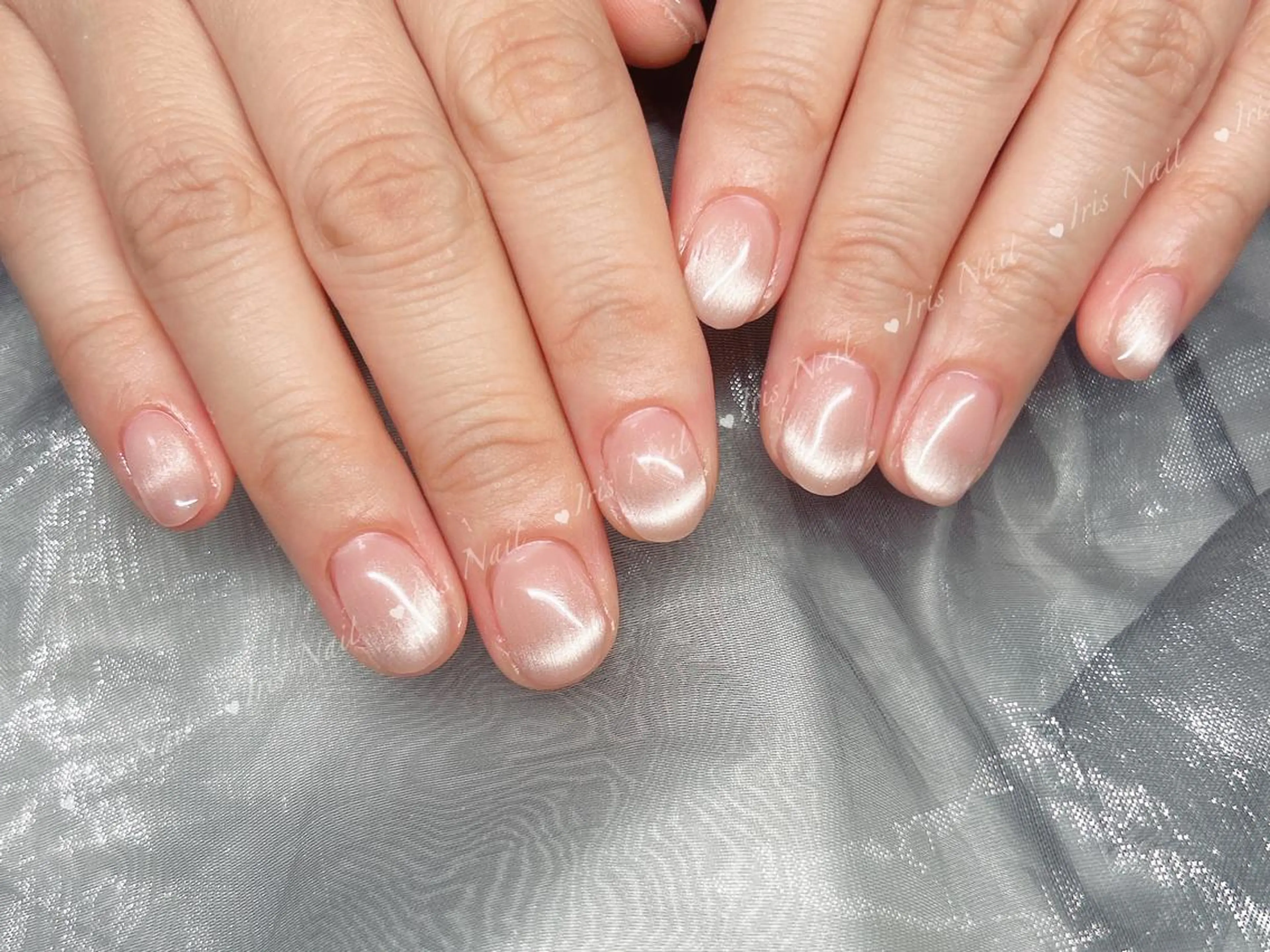 ネイル フレンチネイル マグネットネイル マグネットフレンチ ハンドネイル ハンドケア IRIS NAIL大塚のネイルデザイン