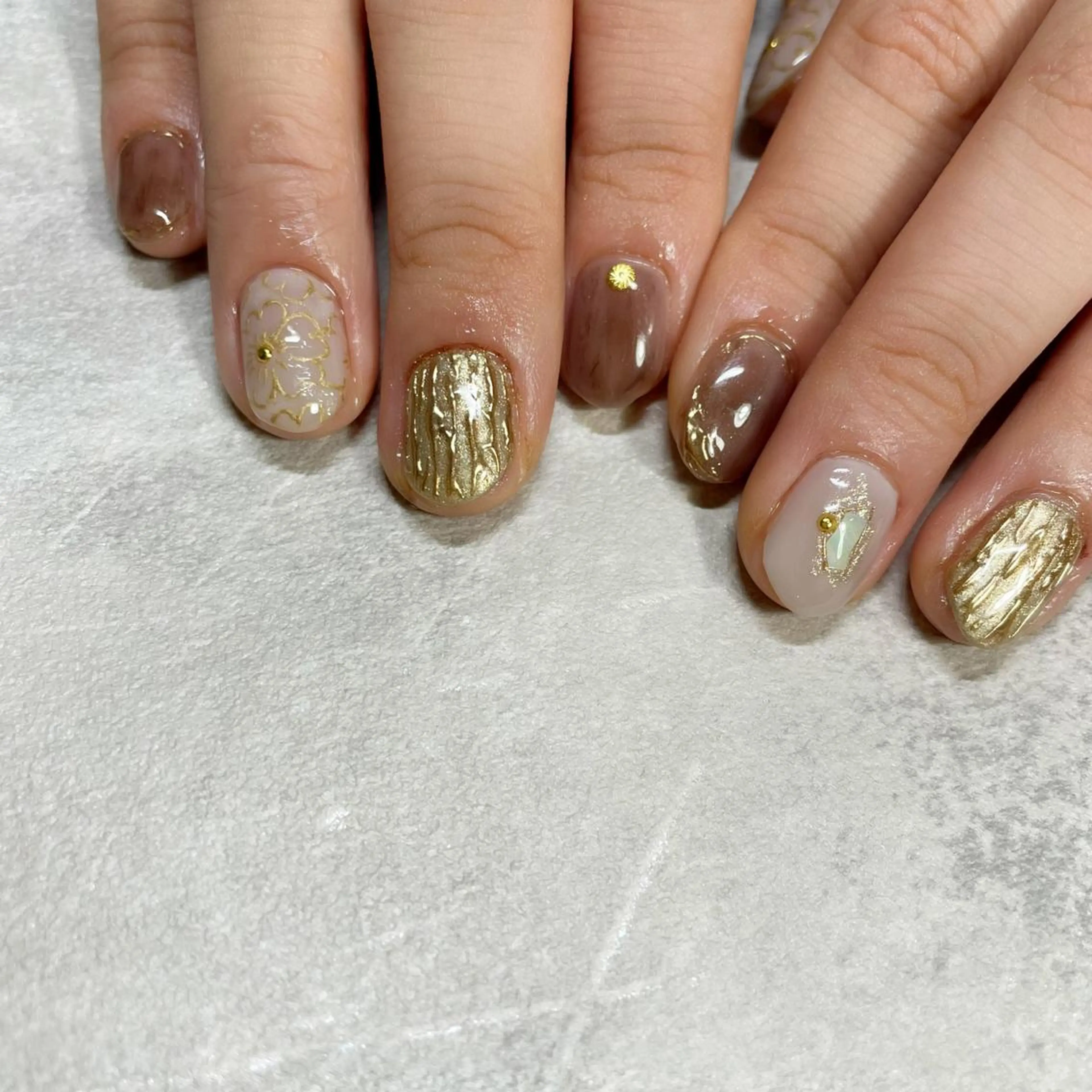 ネイル ブラウン ハンドネイル ilo所属・舟橋 恭子のネイルデザイン