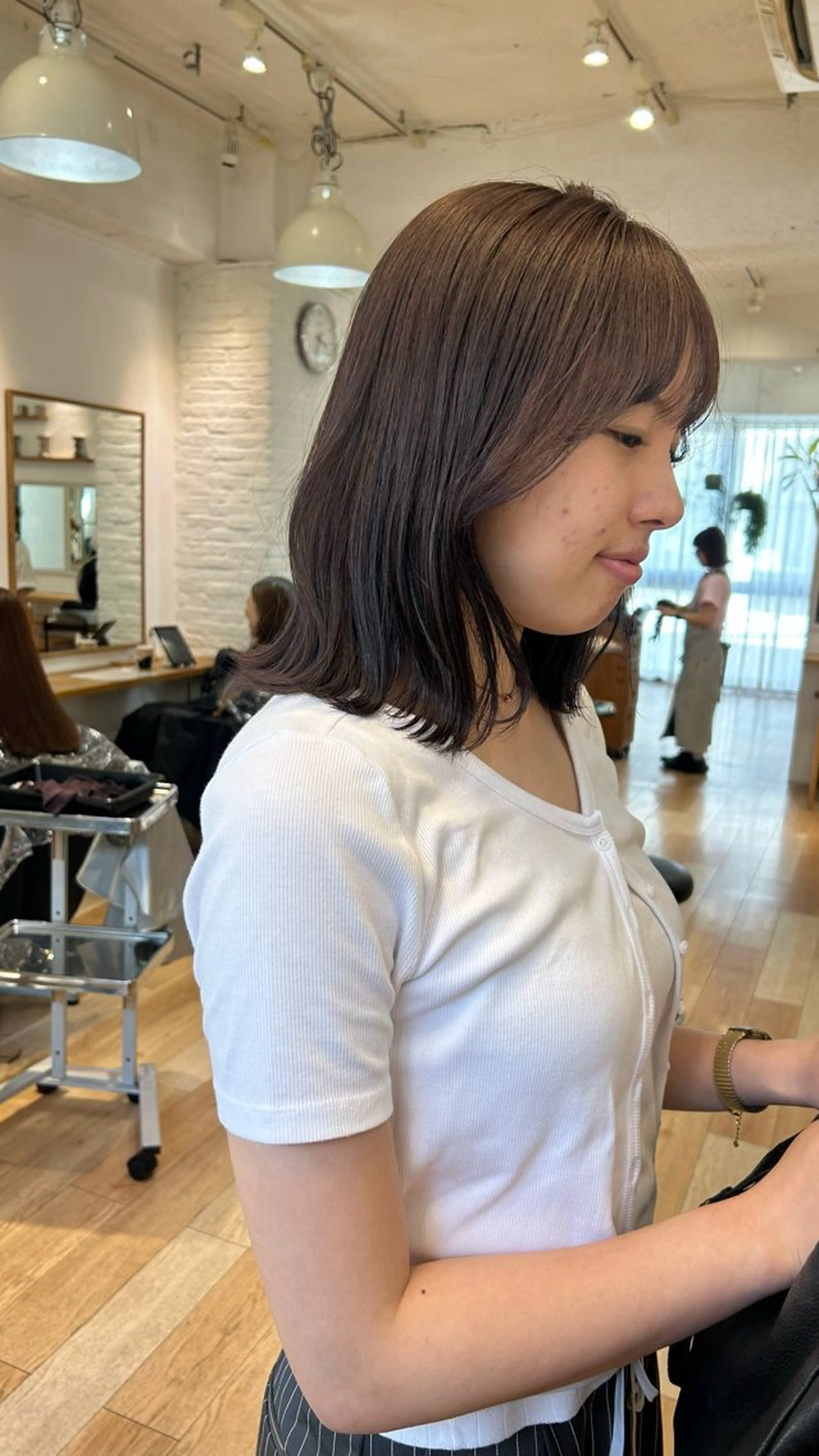 ミディアム カラー カット ヘアカラー トリートメント じゅわっと暖色カラー 🍊Moemiのヘアスタイル