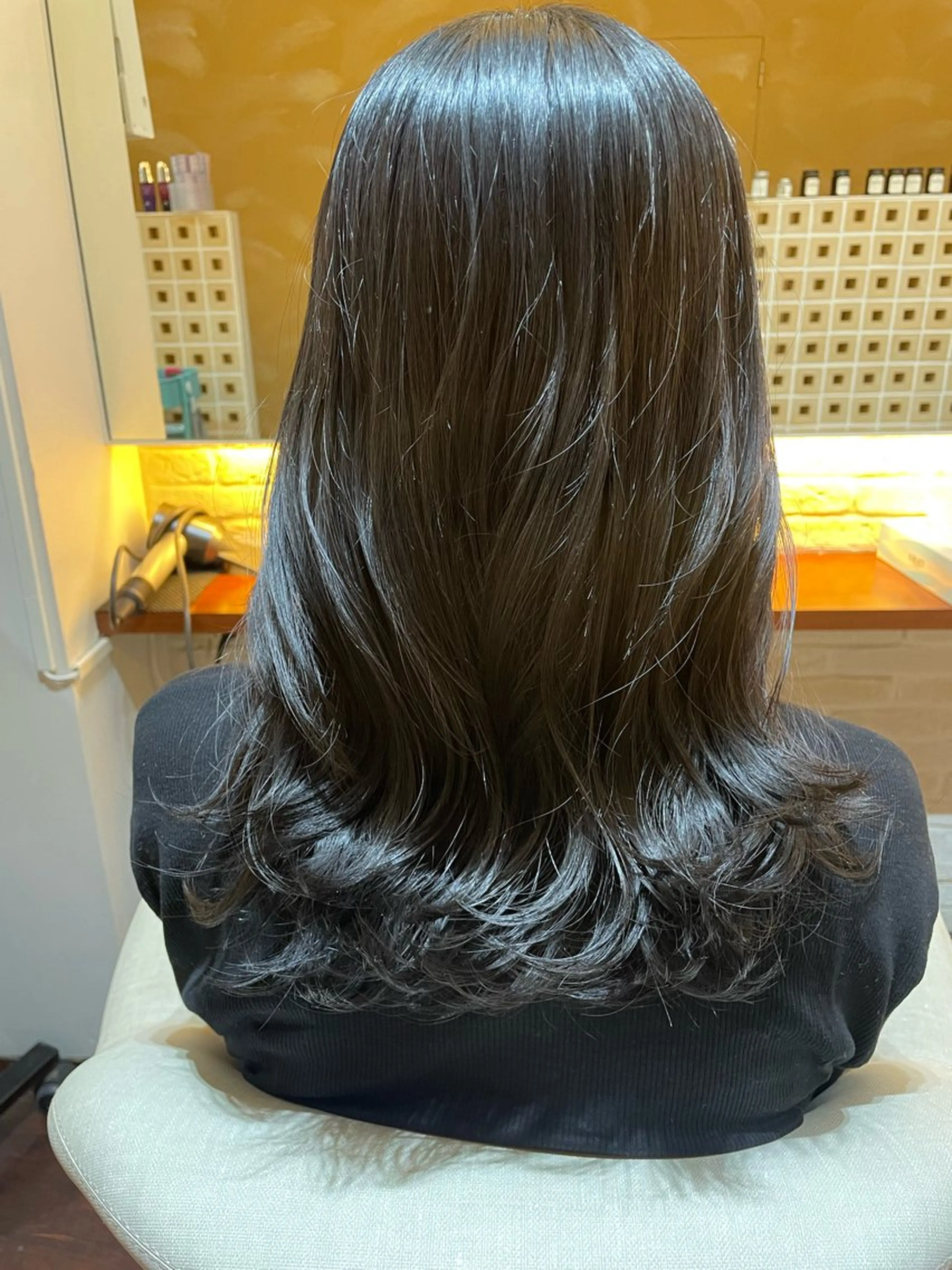 セミロング カラー 透明感カラー CoCooN 店長 さのえみのヘアスタイル