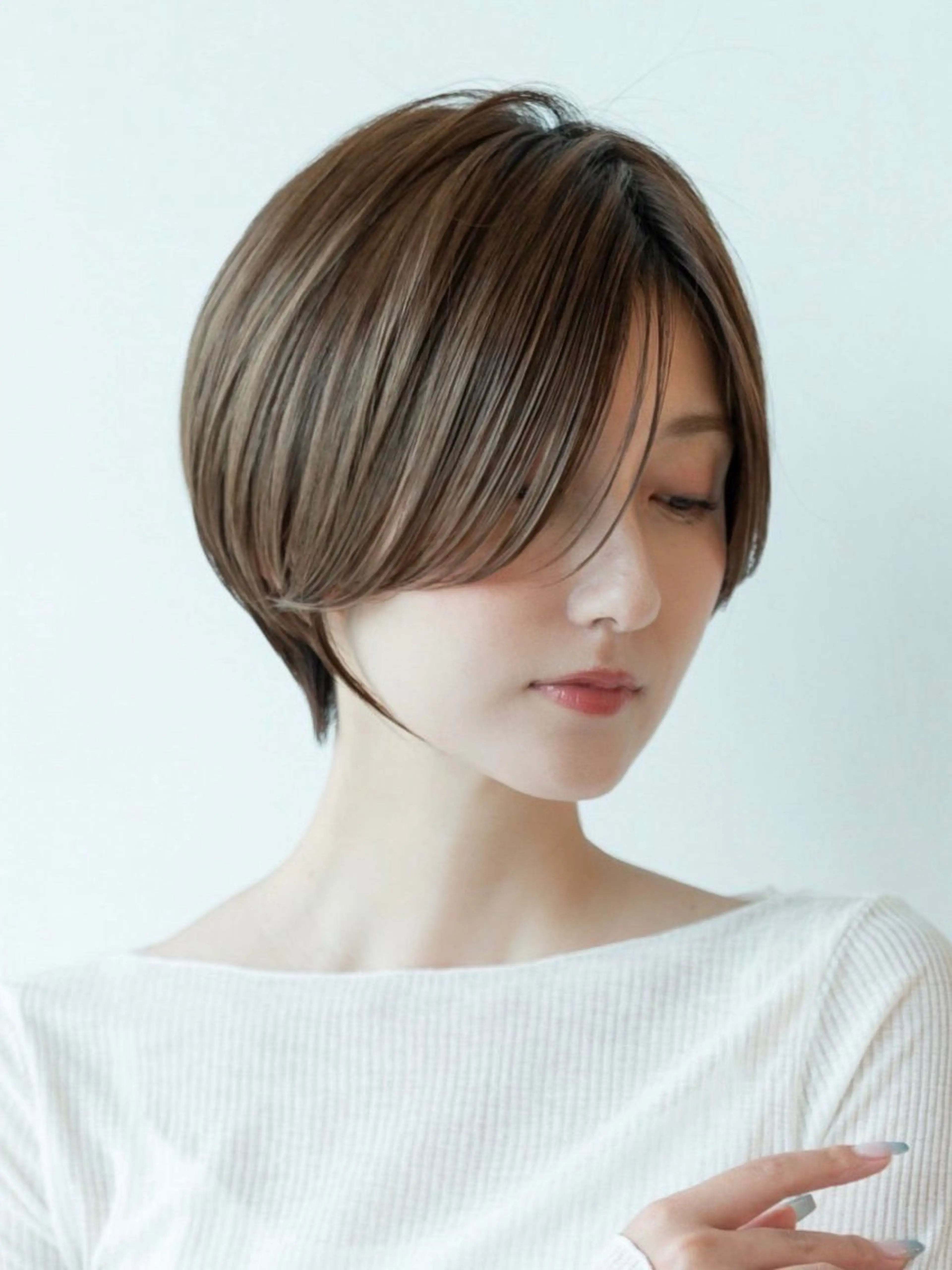 ショート カラー パーマ ショートボブ ショートレイヤー ハンサムショート 丸みショート ボブ カット ヘアカラー 縮毛矯正 トリートメント 田中航平/渋谷ボブ/ レイヤーボブのヘアスタイル