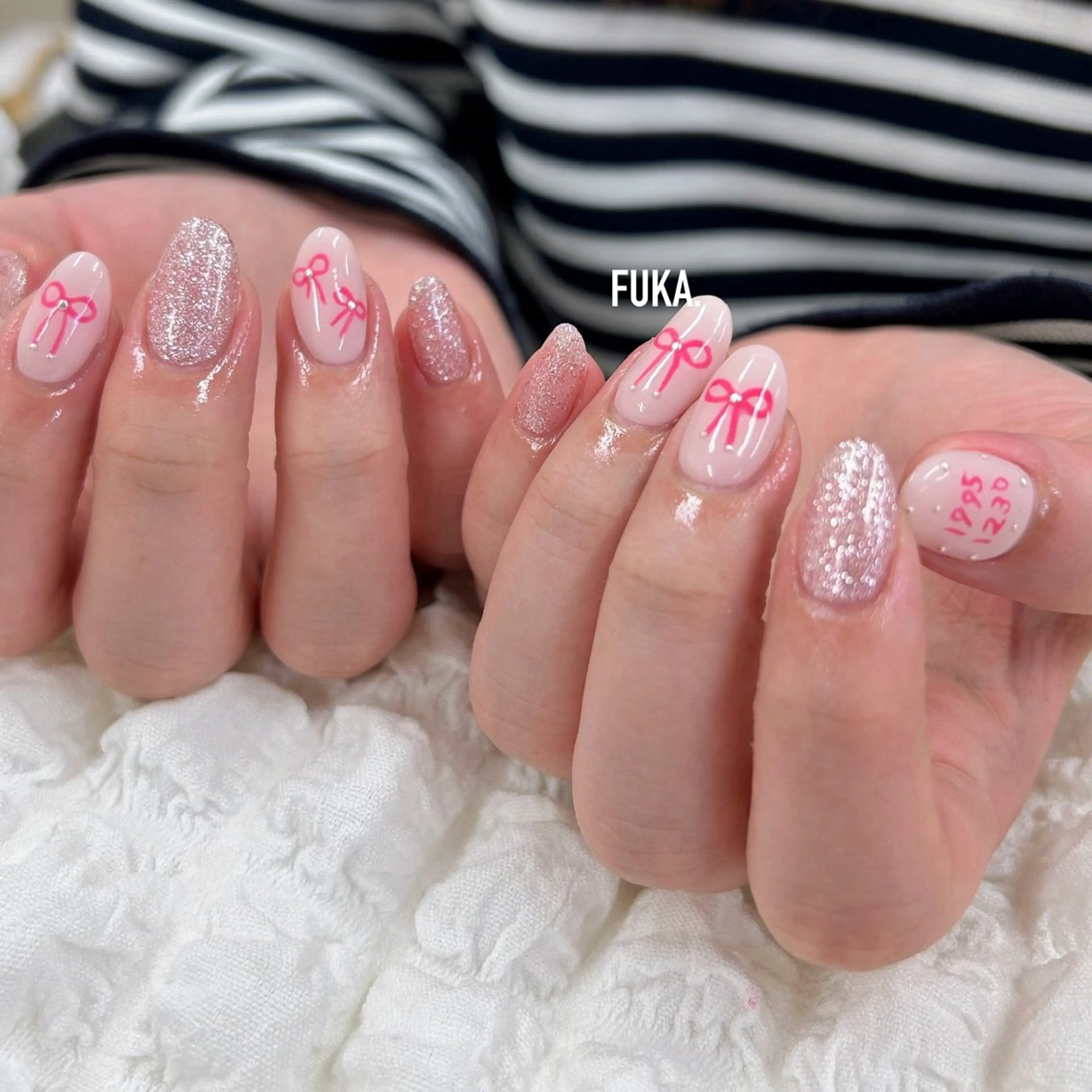 ネイル ガーリー キラキラネイル 韓国ネイル 持ち込み ピンク ハンドネイル ネイルサロンAnela【アネラ】所属・Nail♡Fuka. /2月予約受付中のネイルデザイン