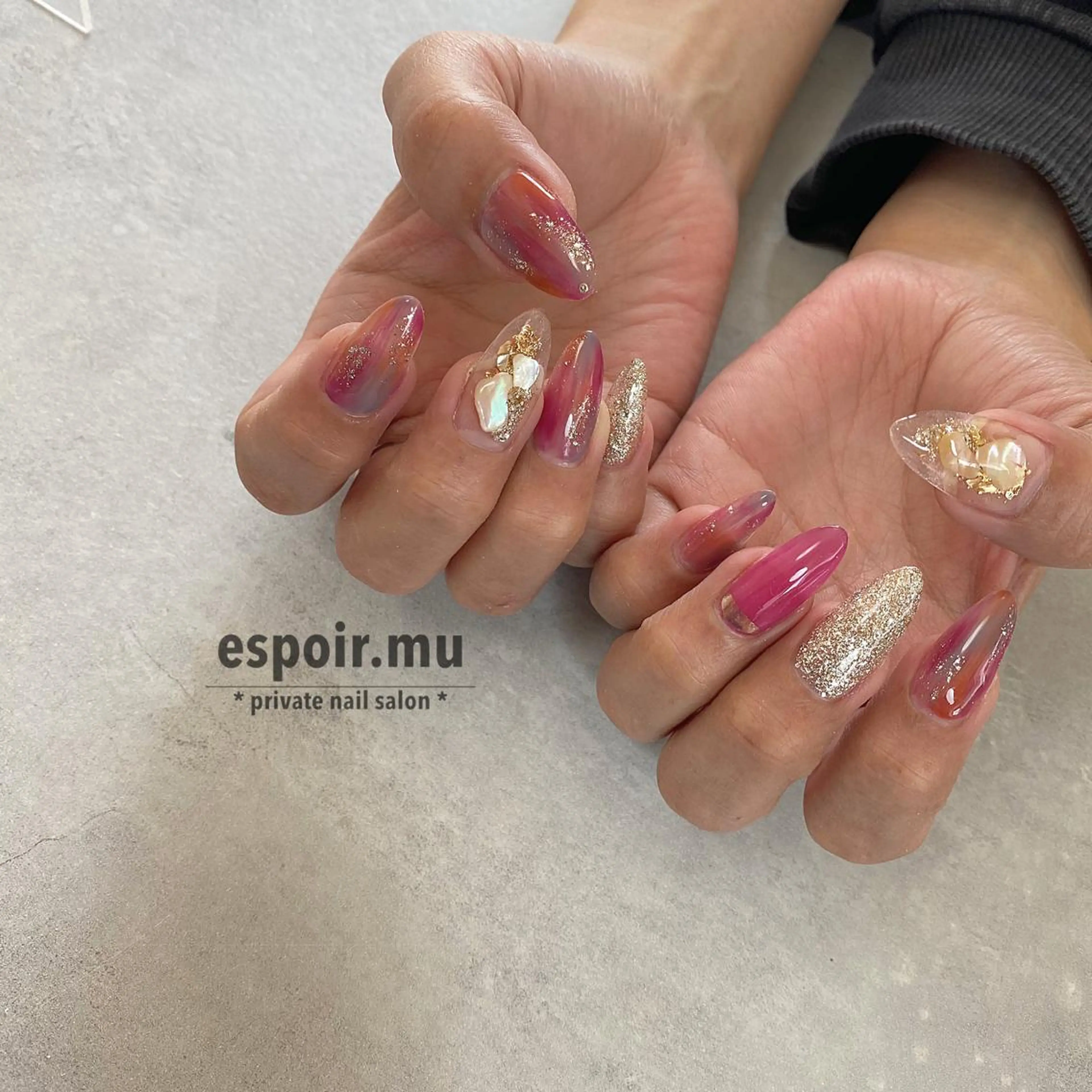 ロング ネイル espoir. muのネイルデザイン