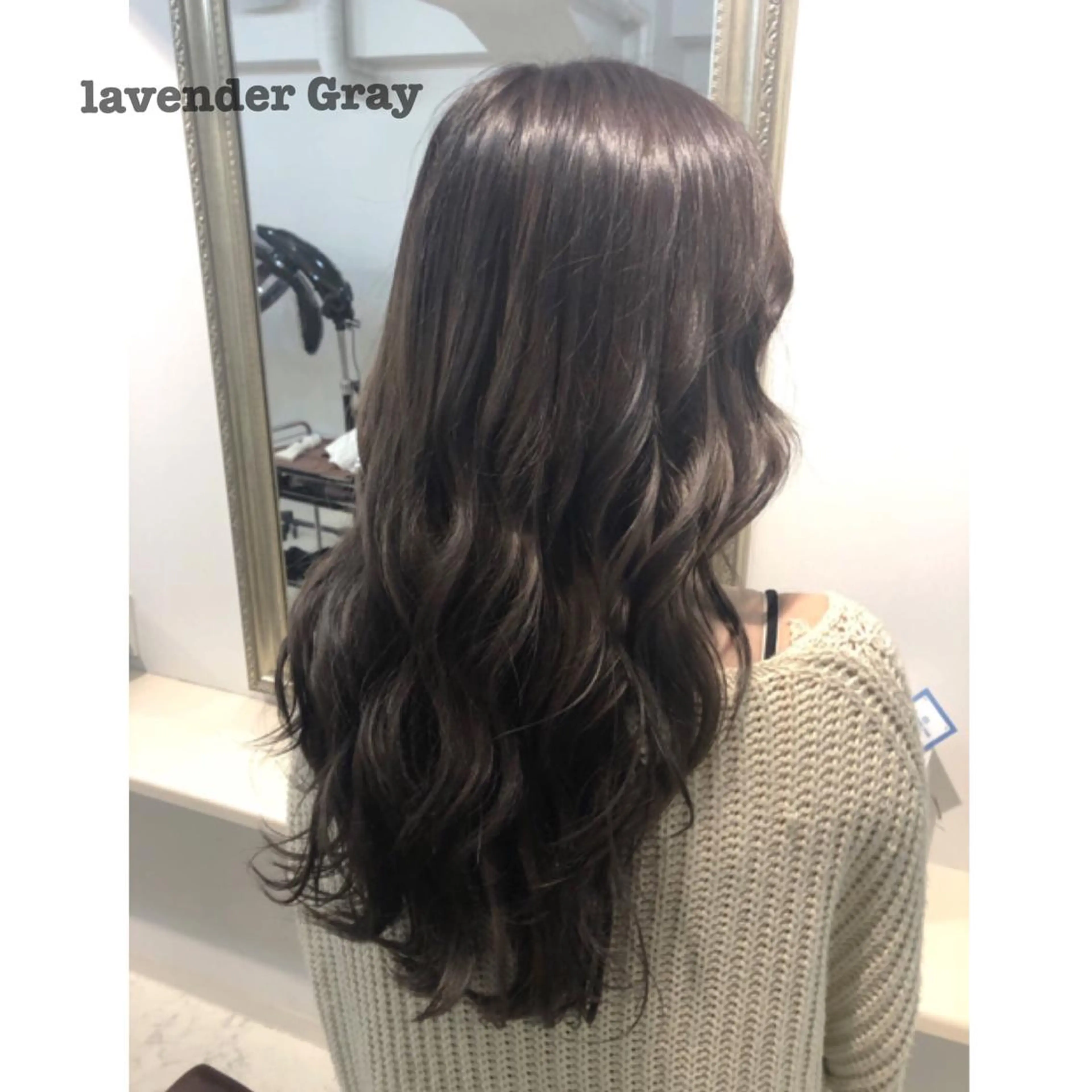 ロング カラー ネイル アッシュ グレージュ ラベンダーカラー ラベンダーグレージュ ラベンダーグレー 🤍中野 レオ🤍のヘアスタイル