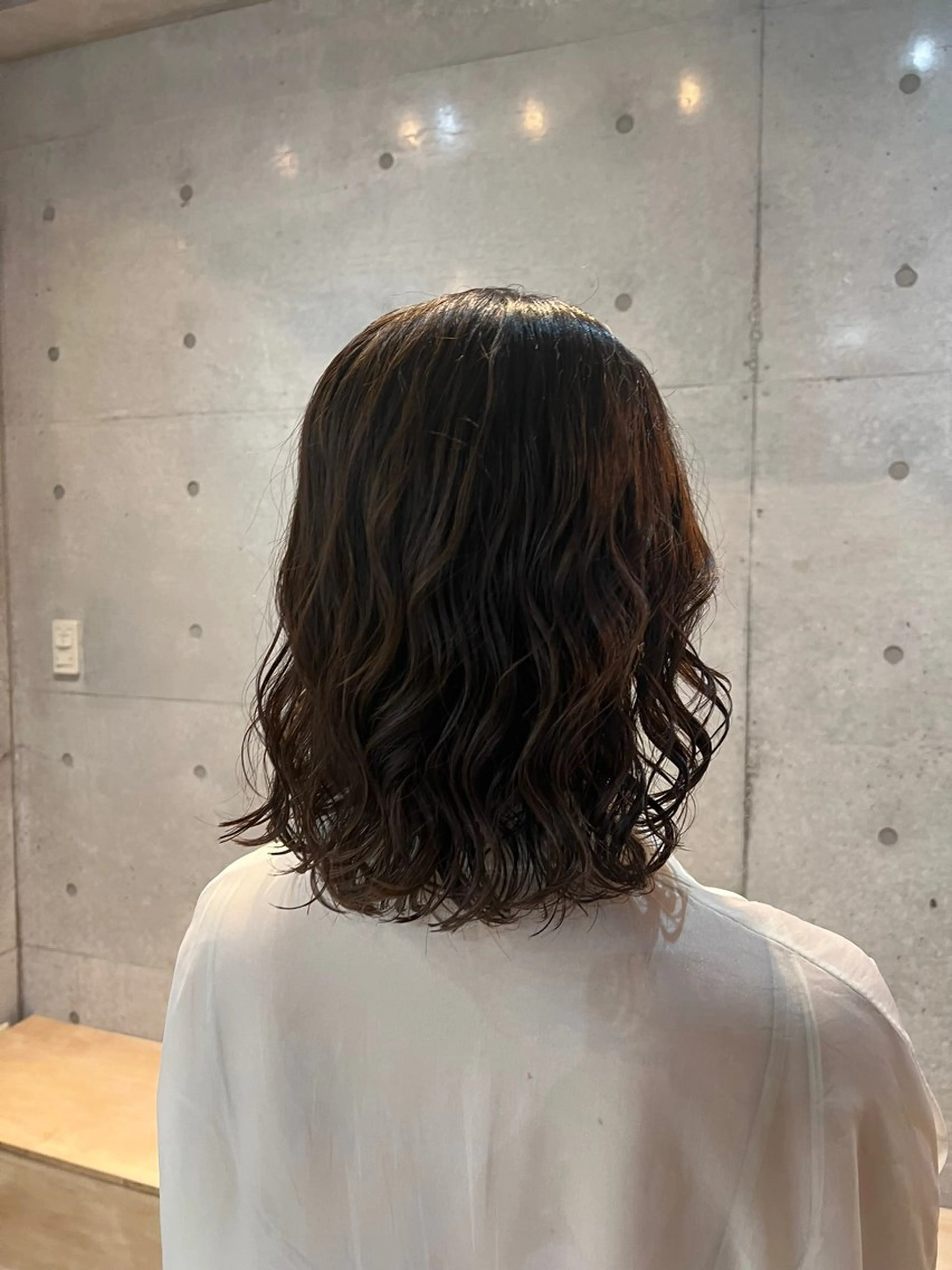 ミディアム カット ヘアカラー トリートメント デジタルパーマ/ ウェーブパーマ/神野のヘアスタイル