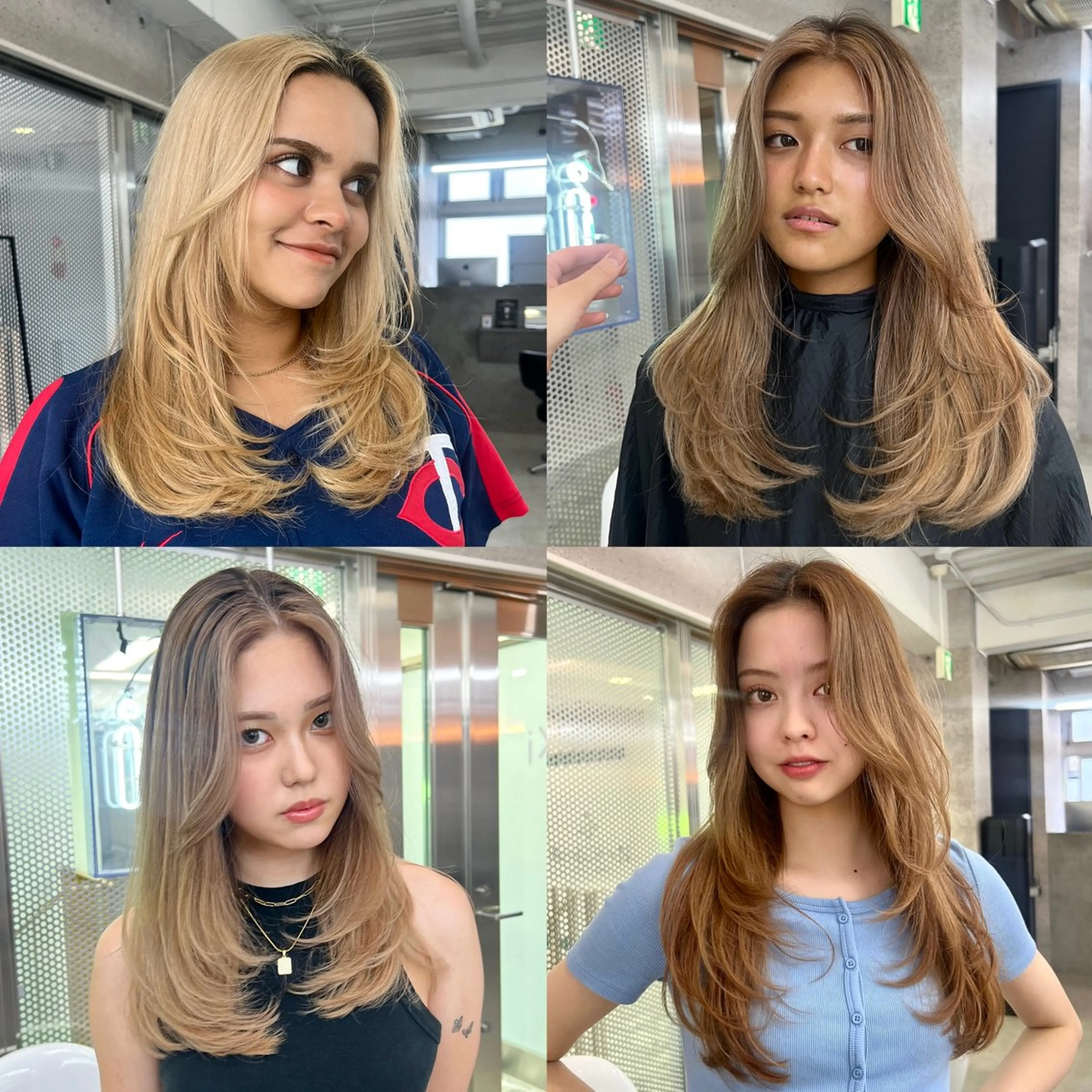 ロング レイヤーカット アンナ🦋海外ヘア バレイヤージュのヘアスタイル