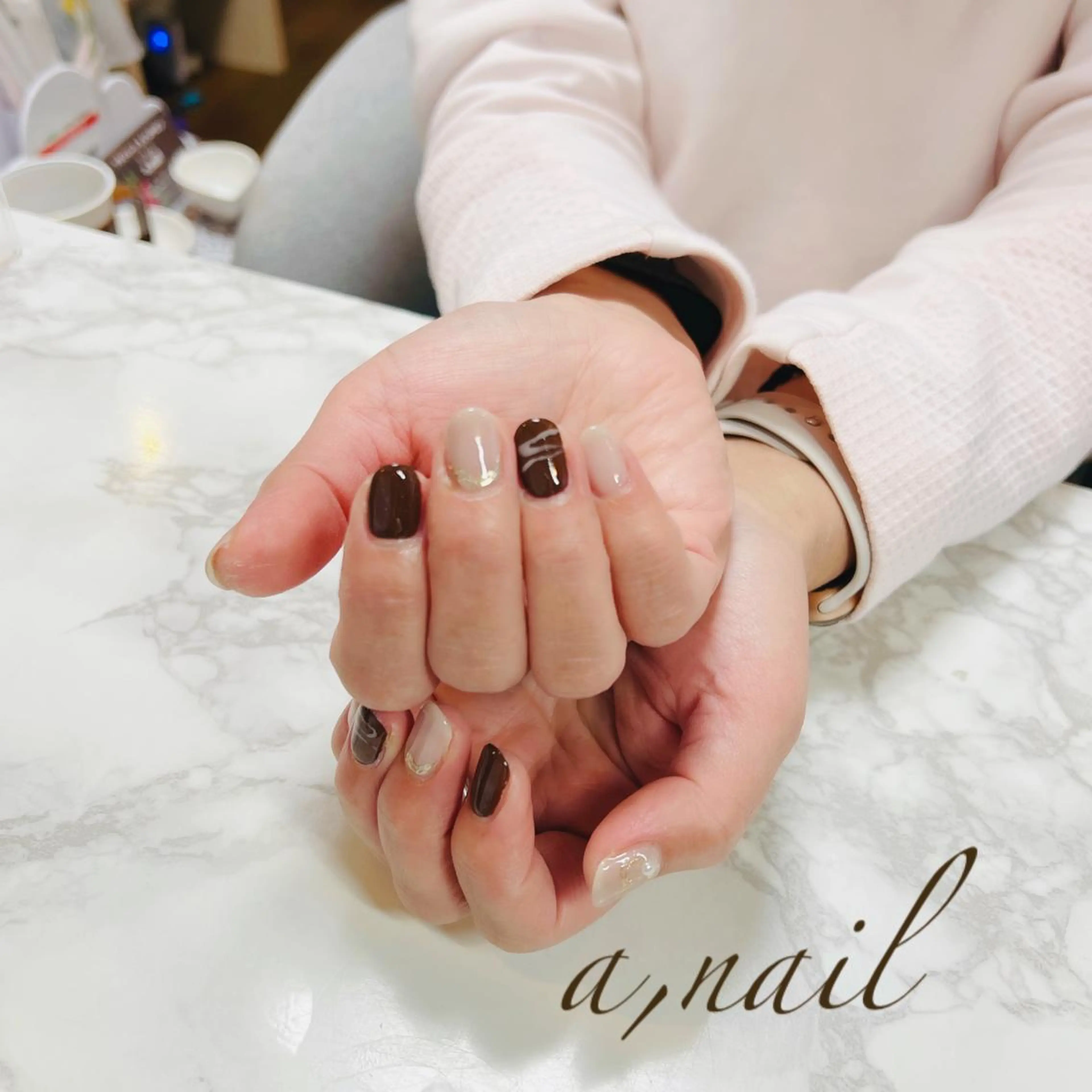 ネイル ジェルネイル グラデーション ハート ミラーネイル ワンカラーネイル ネイルサロン エーネイルのネイルデザイン