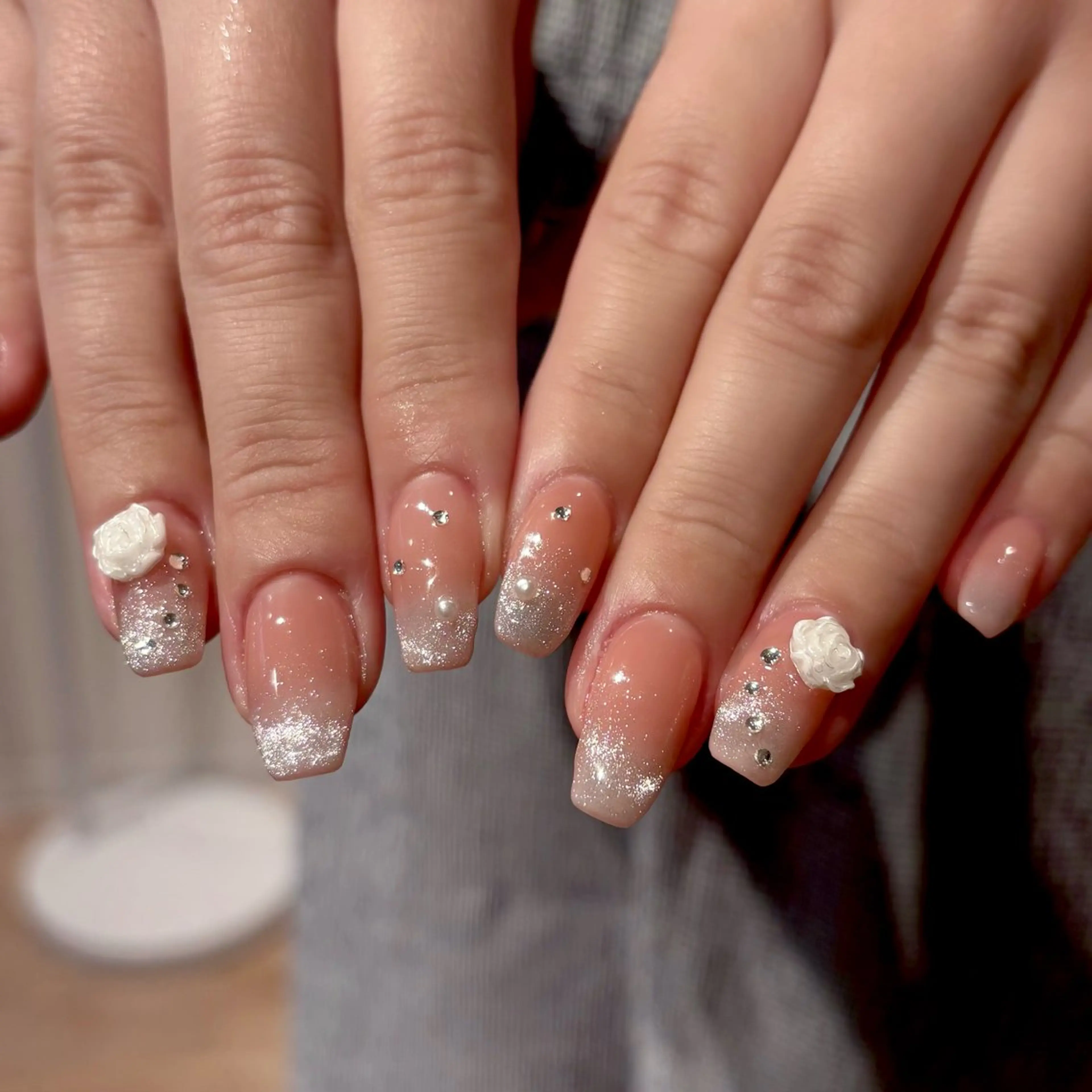 ネイル フレンチネイル グラデーション マグネットネイル マグネットフレンチ 持ち込み Bianca名駅店 安田のネイルデザイン