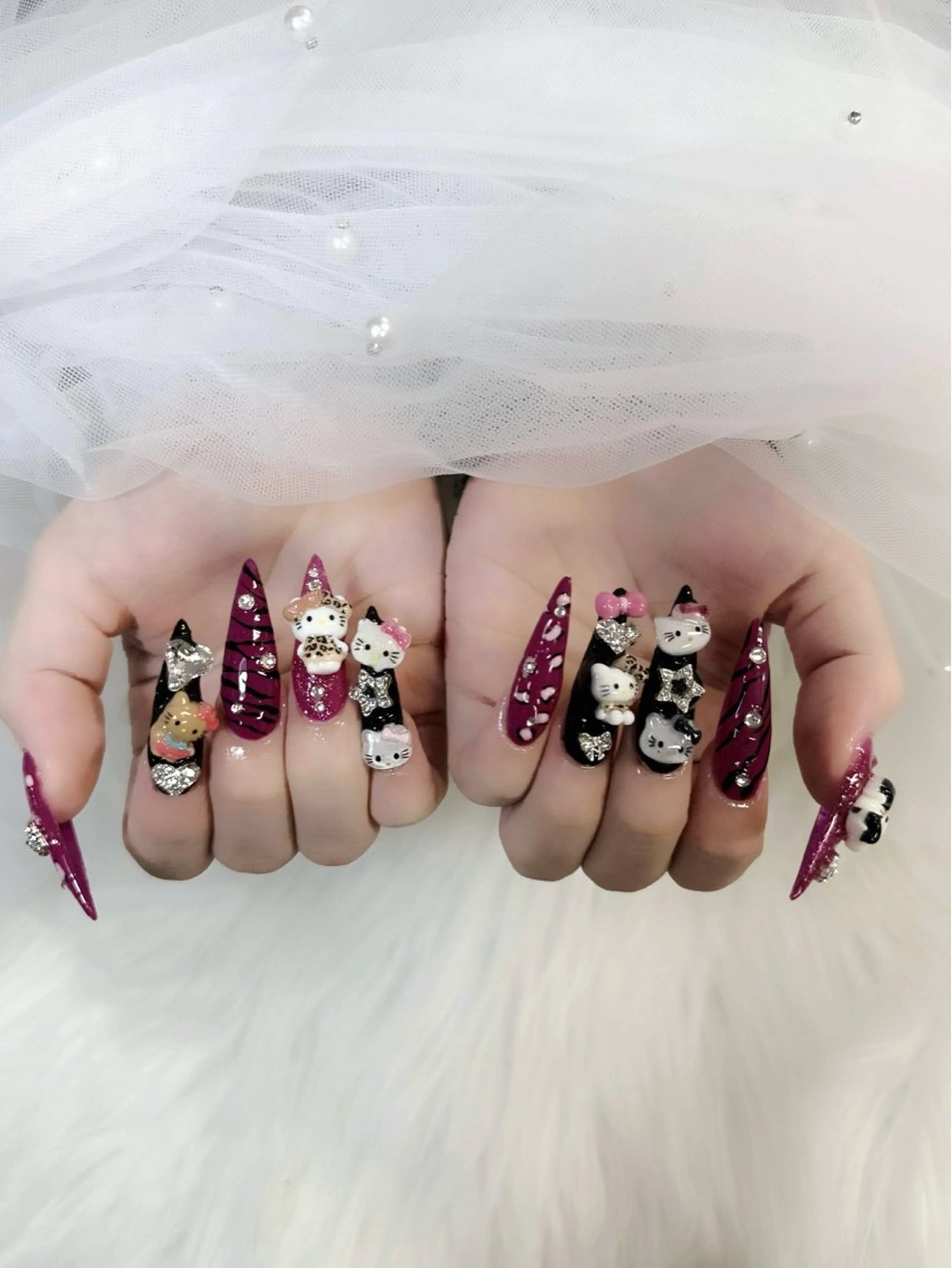 ネイル 長さ出し フレンチネイル 韓国ネイル レース マグネットネイル ハンドネイル nami ナミのネイルデザイン