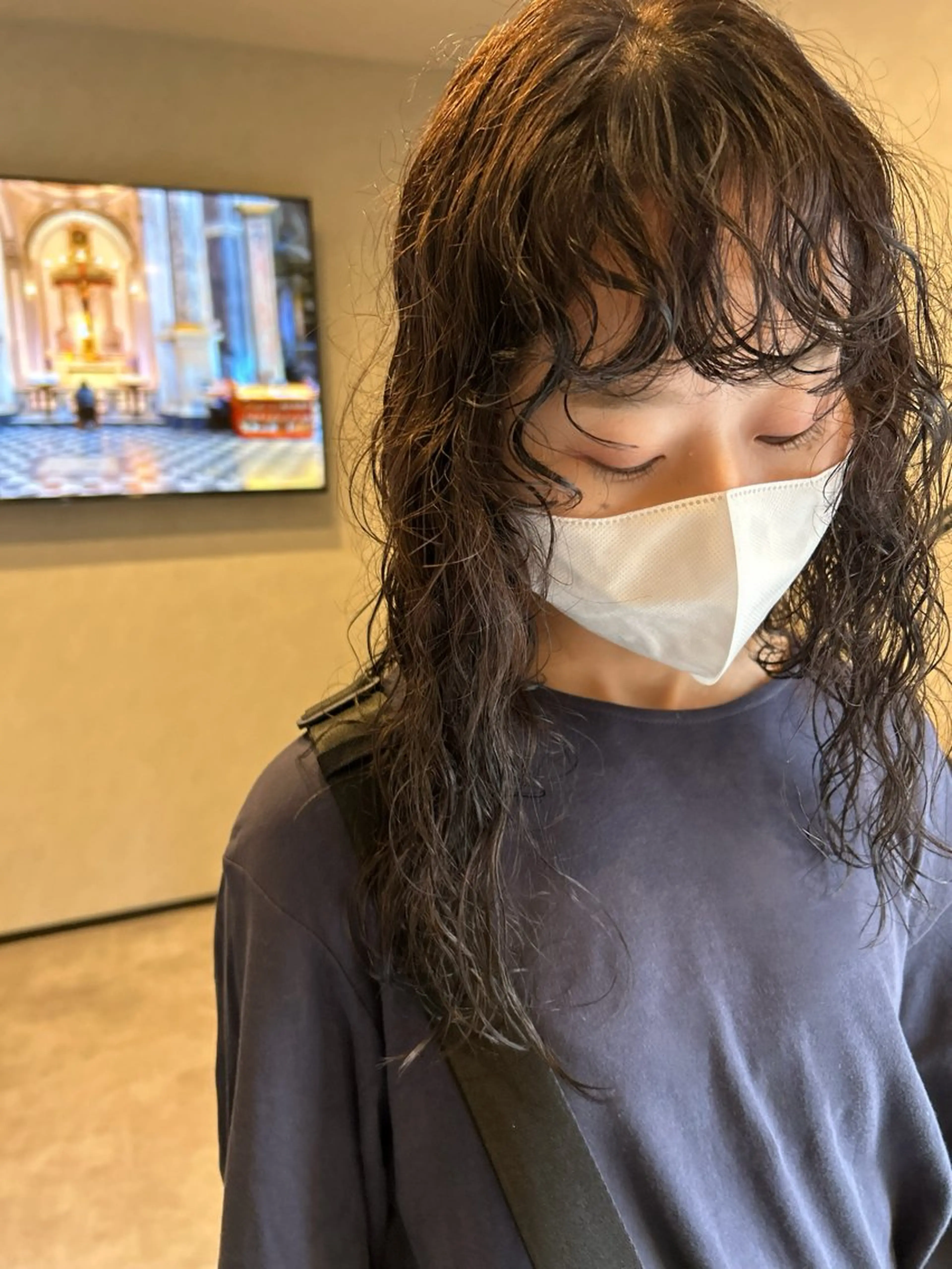 ミディアム パーマ ミディアムパーマ くせ毛 カット パーマ ナカジマ ナナのヘアスタイル