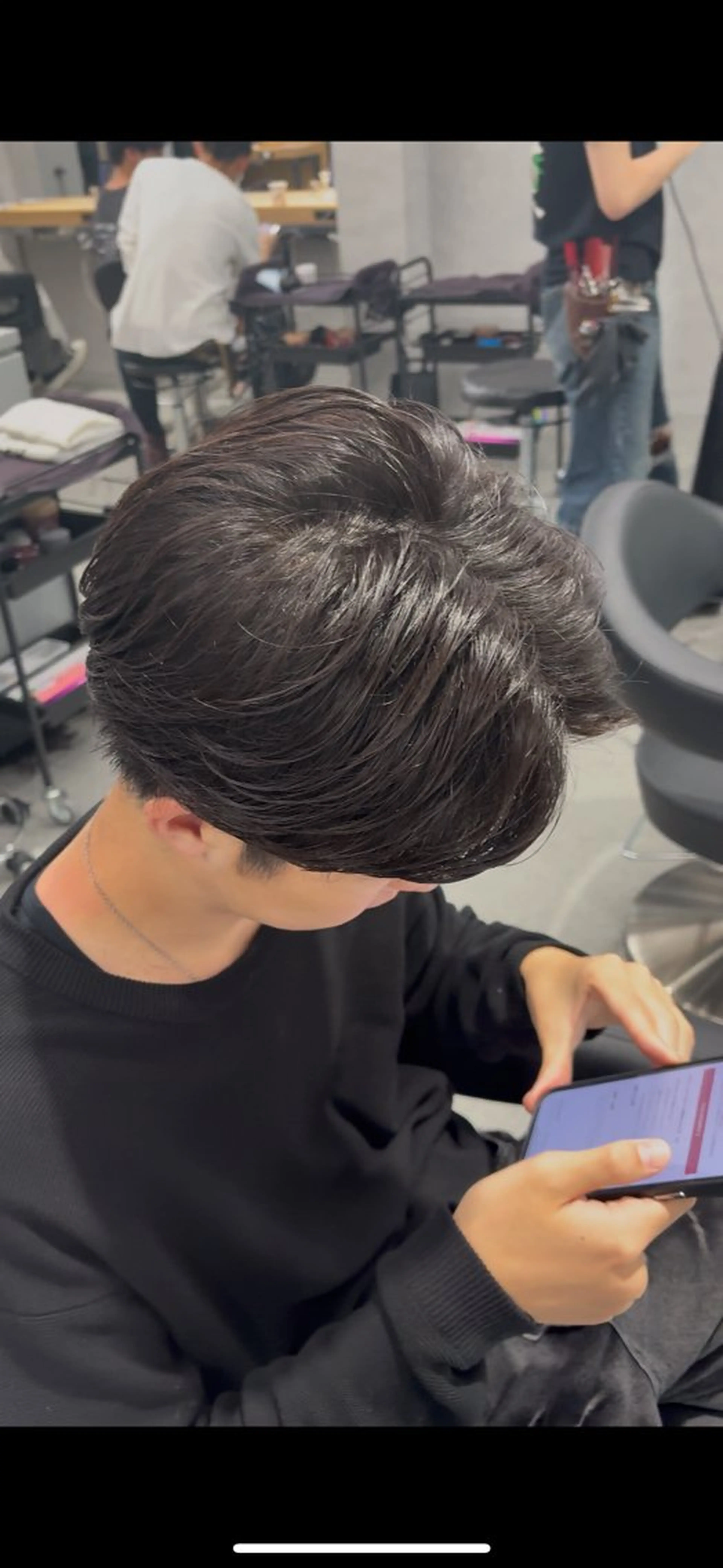 パーマ メンズ センターパート フェザーパーマ メンズハイライト メンズメッシュ マッシュ センターパート/フェ ザー🔥SHUYAのヘアスタイル