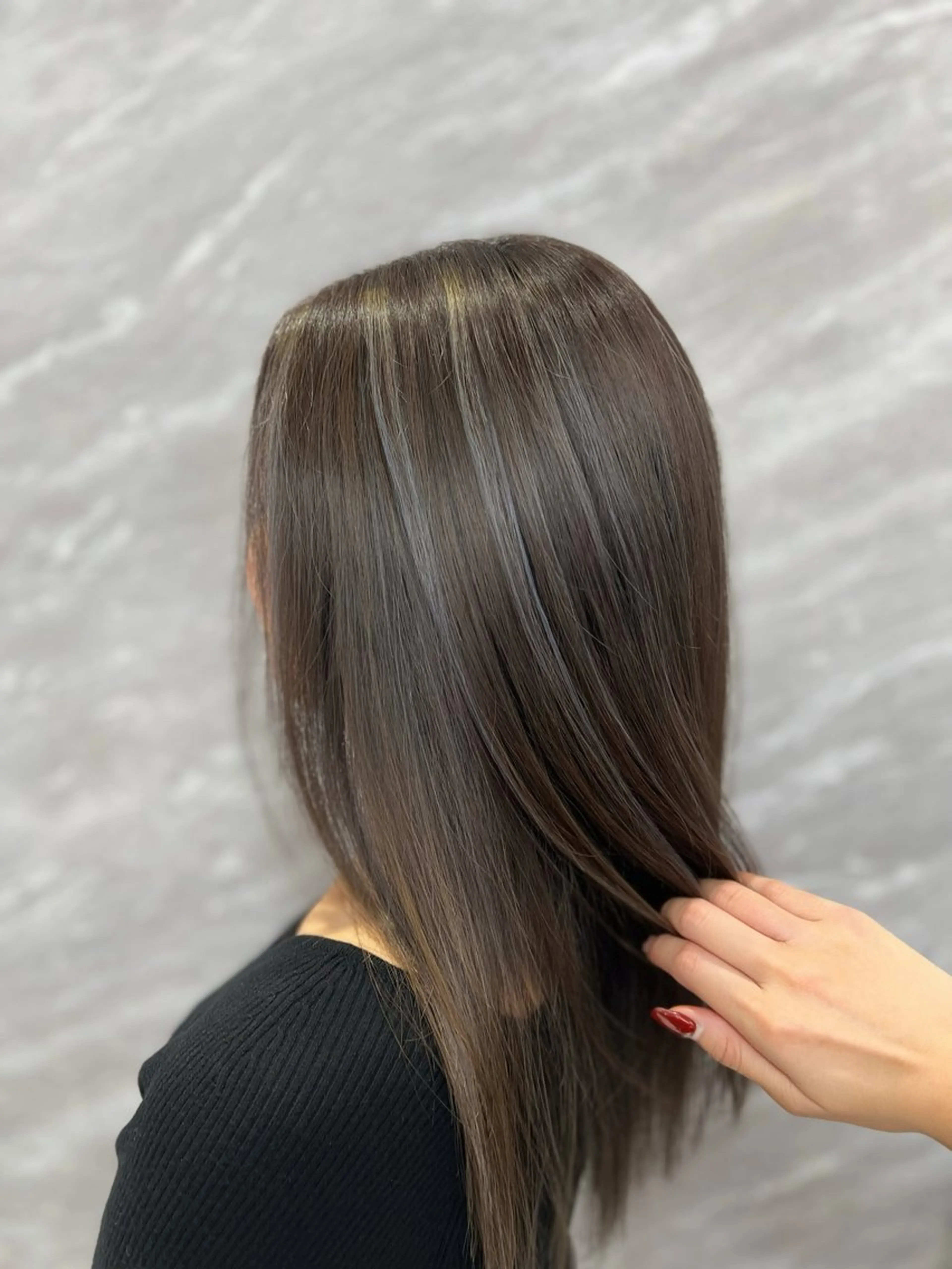 セミロング eco/堀江/ 艶カラー/縮毛矯正のヘアスタイル