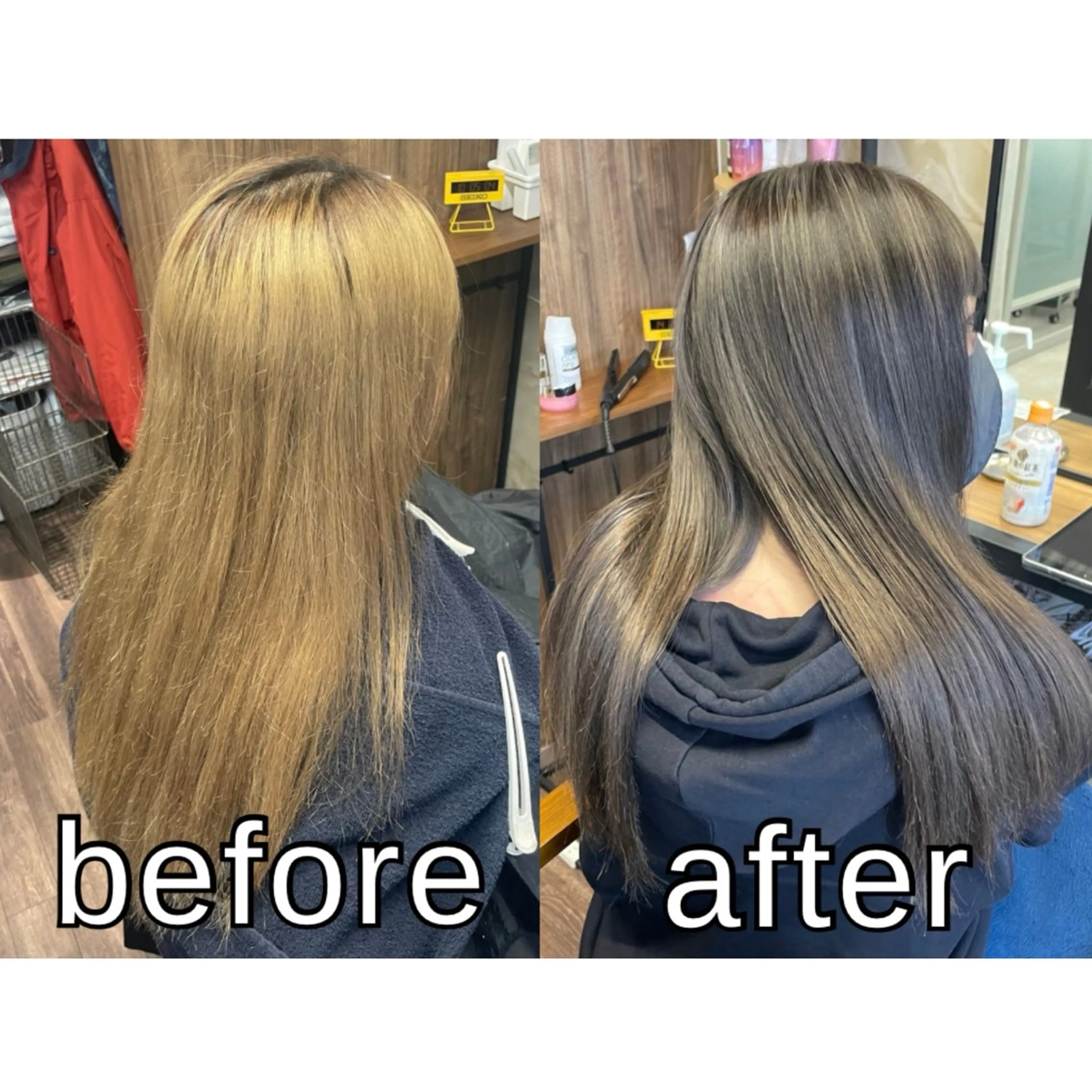 ロング カラー ハイライトカラー ハイライト ヘアカラー トリートメント Lull (シェアサロンReco VIProom)所属・Lull1人美容室 バレイヤージュのヘアスタイル