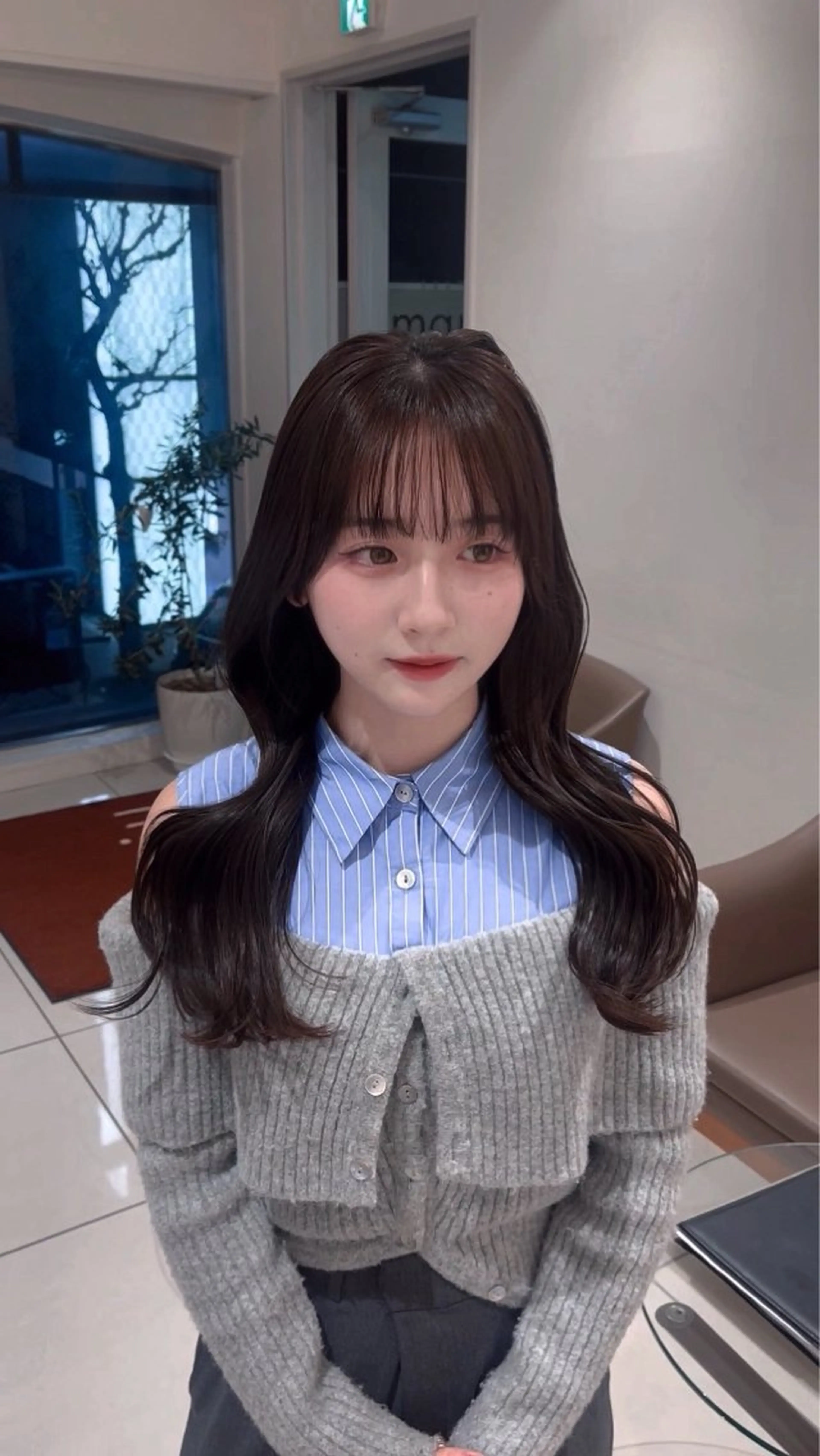 ロング カラー ケアカラー グレージュ 髪質改善 韓国風ヘア 💖大人韓国ヘア💖 韓国艶カラー【銀座】のヘアスタイル