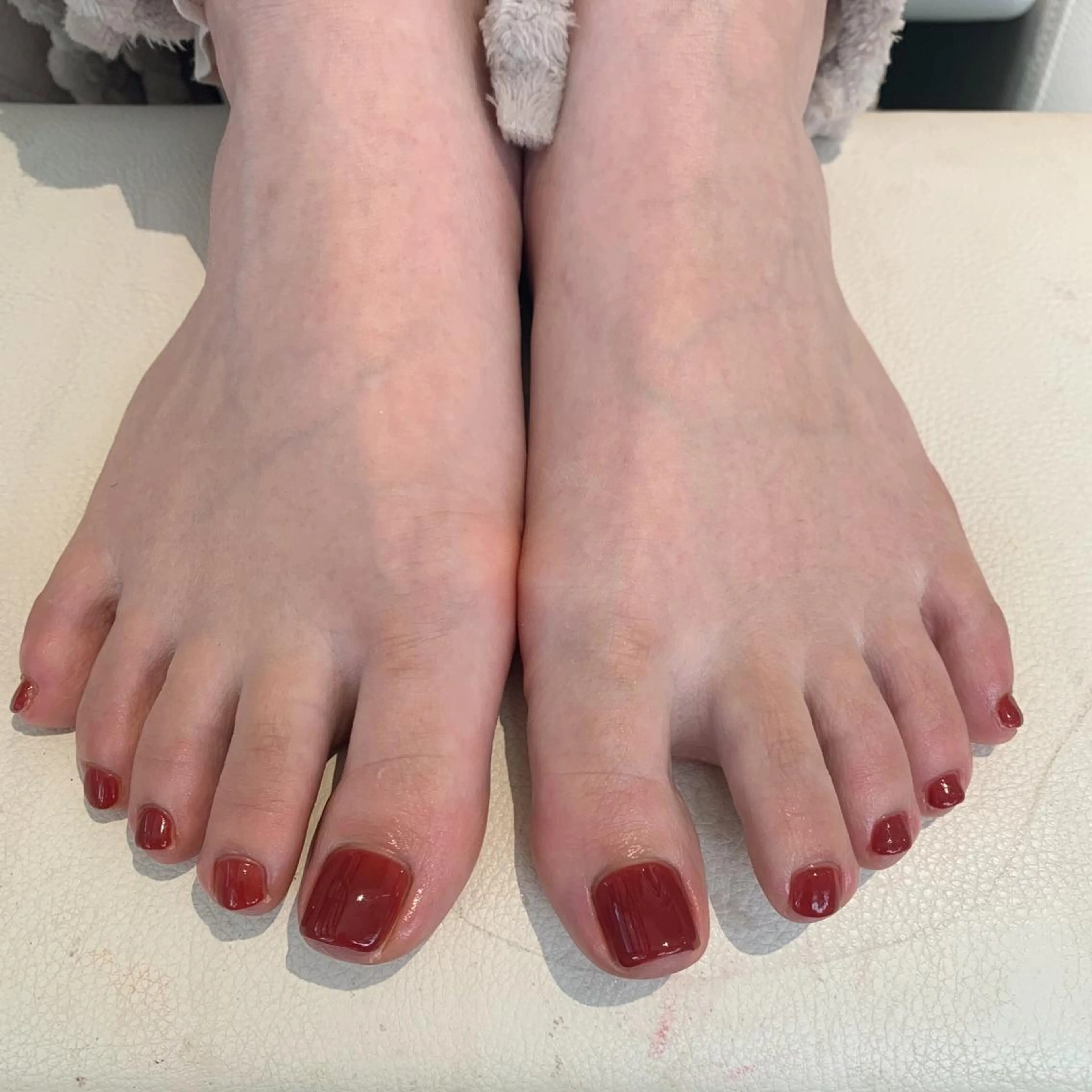 ネイル フットネイル ジェルネイル ワンカラーネイル パラジェル 鈴木 里奈のネイルデザイン