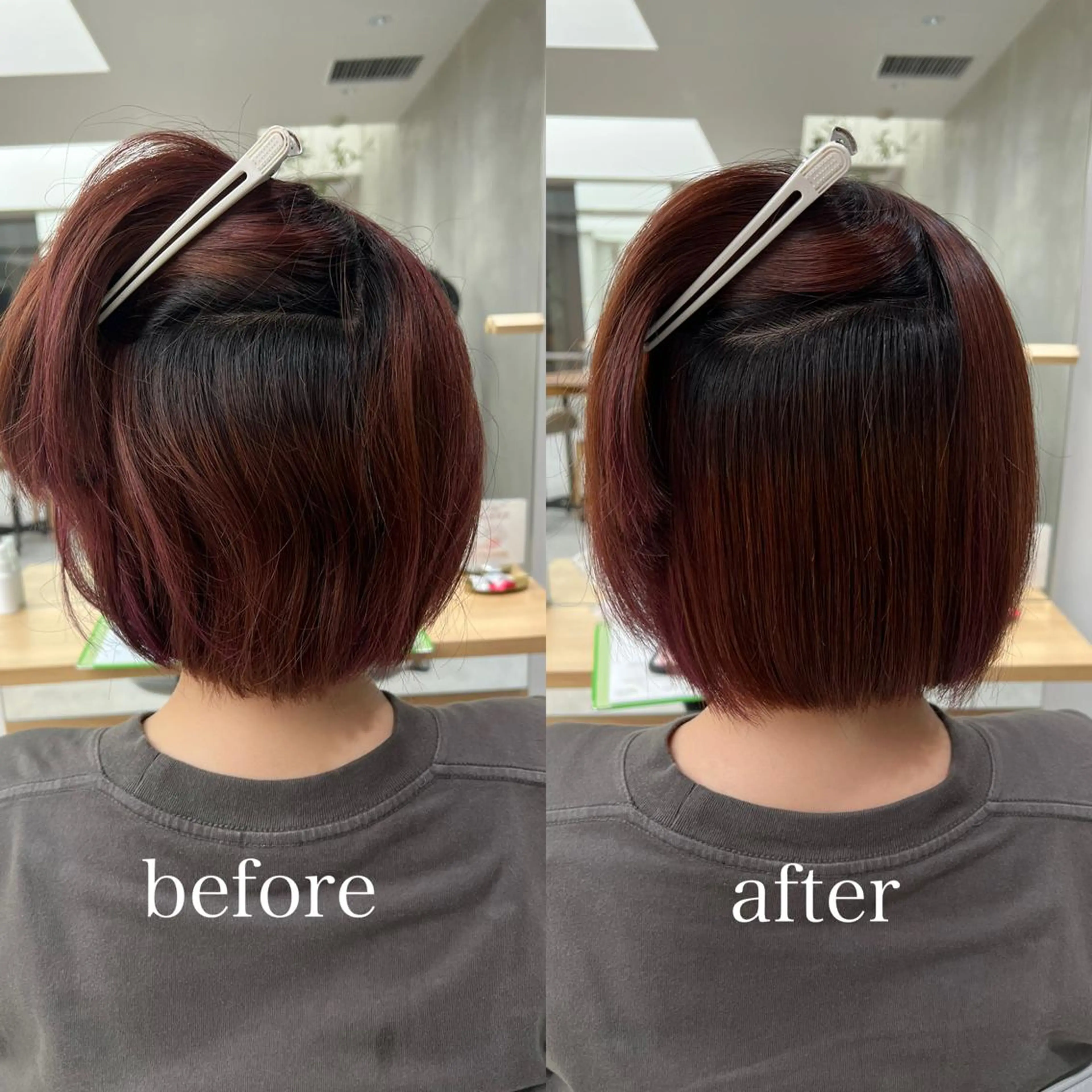 ショート パーマ ストレートパーマ 【くせ毛さんのお悩み 解決🍀】栗橋のヘアスタイル