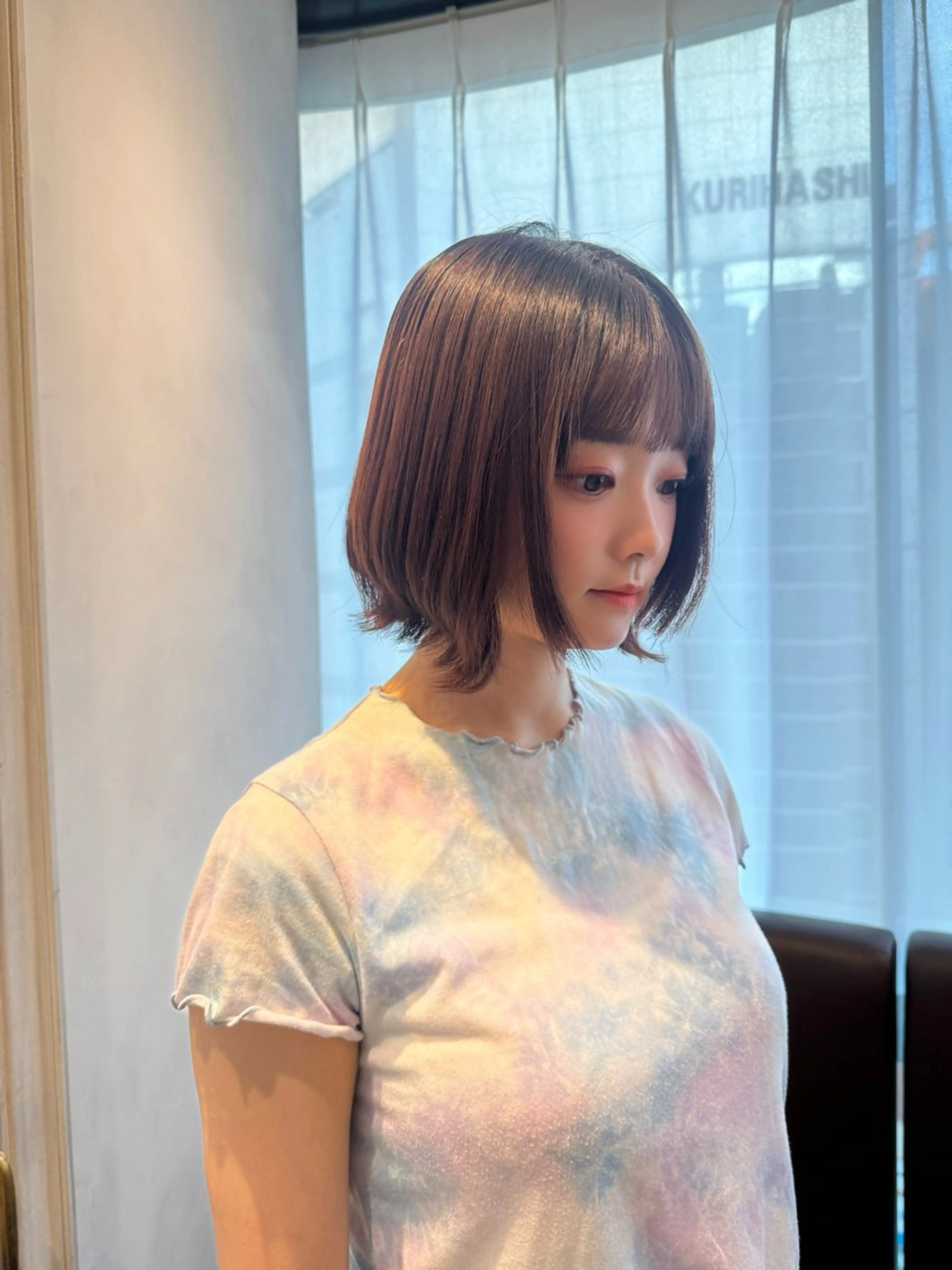 ショート ボブレイヤー ボブ レイヤーカット カット 新宿三丁目💜 空陽💙のヘアスタイル