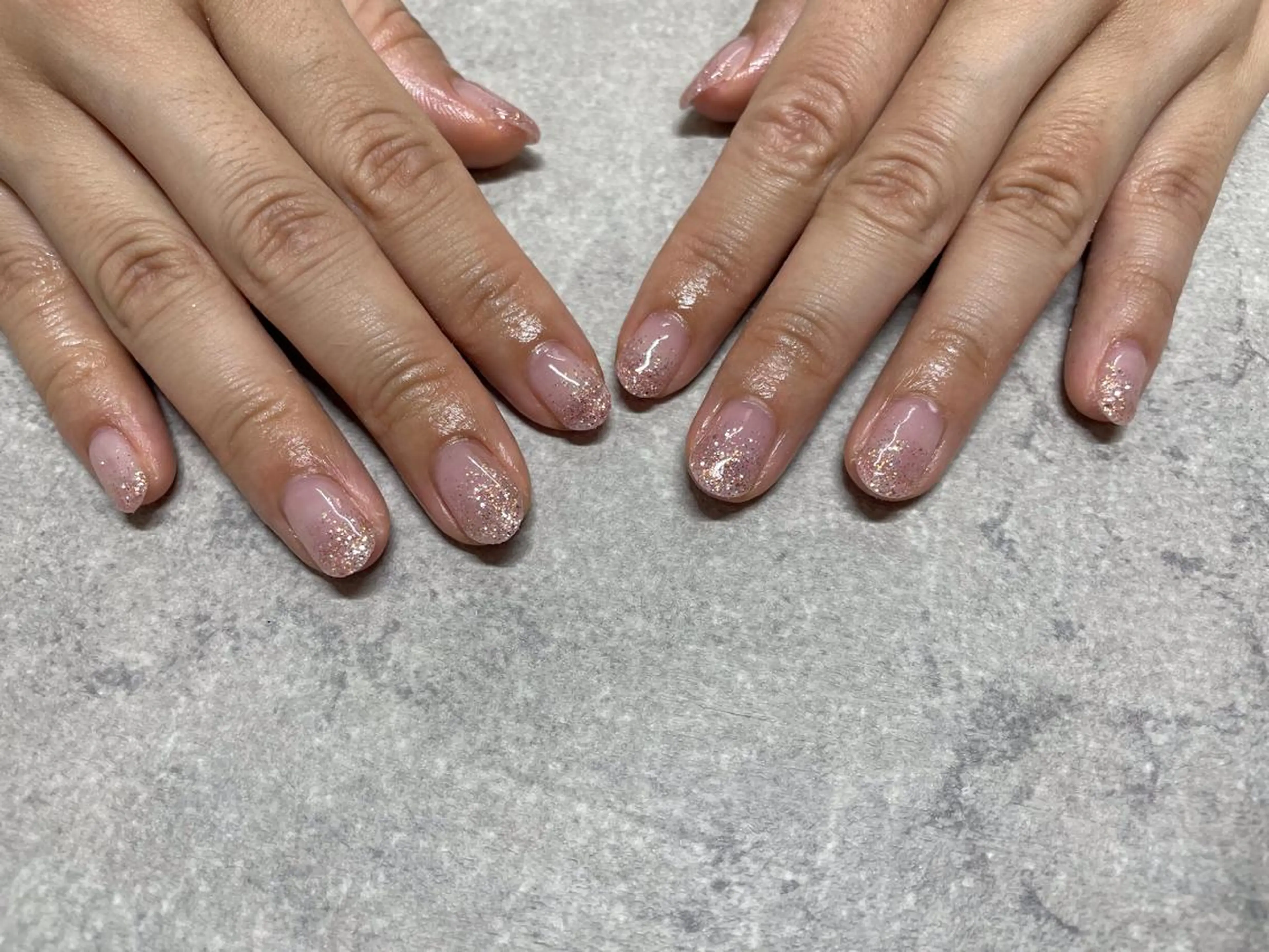 ネイル ラメ(グリッター) ピンク Mogu nail 二子玉川のネイルデザイン