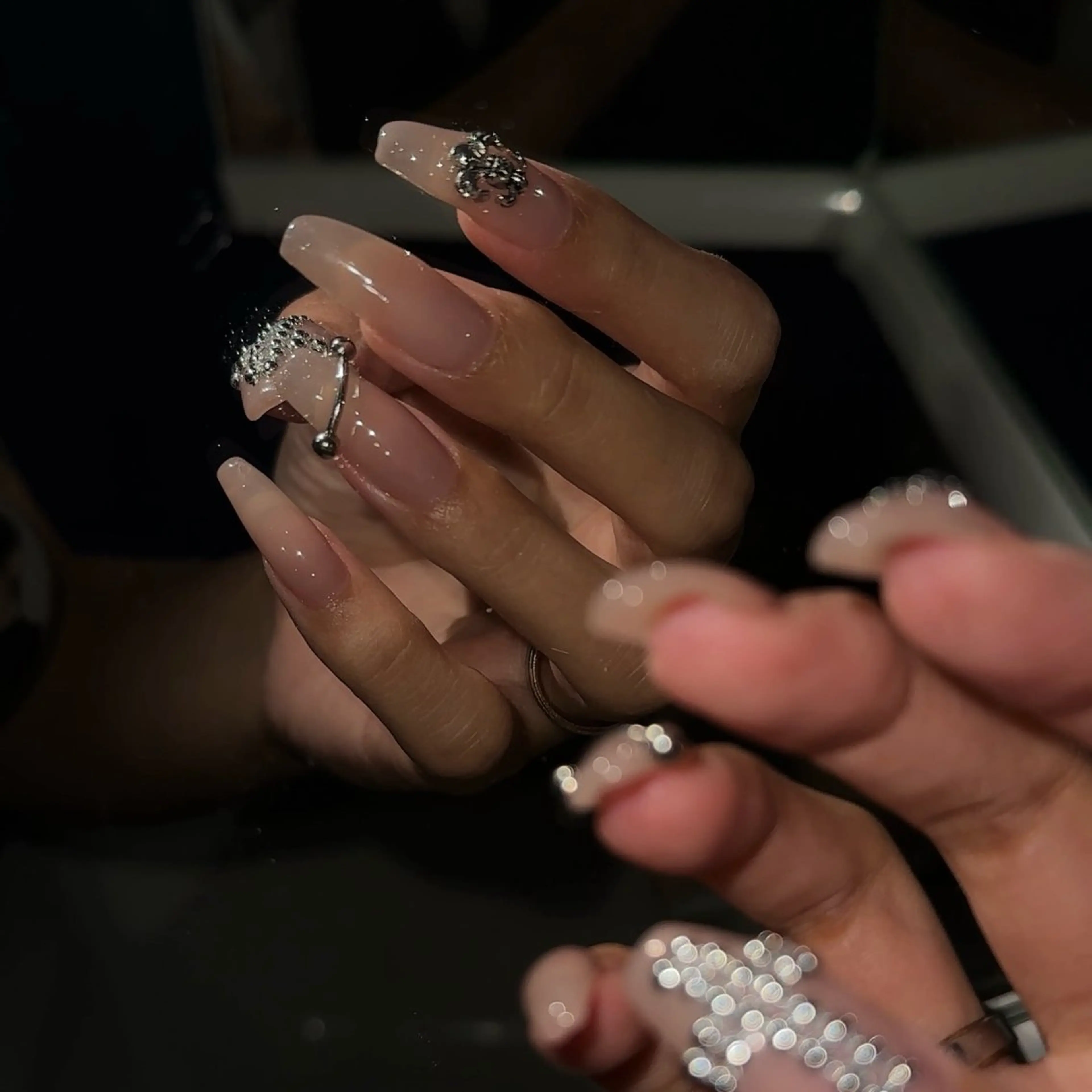 ネイル クリアネイル スカルプネイル mavie✧ ネイルモデル様募集中のネイルデザイン