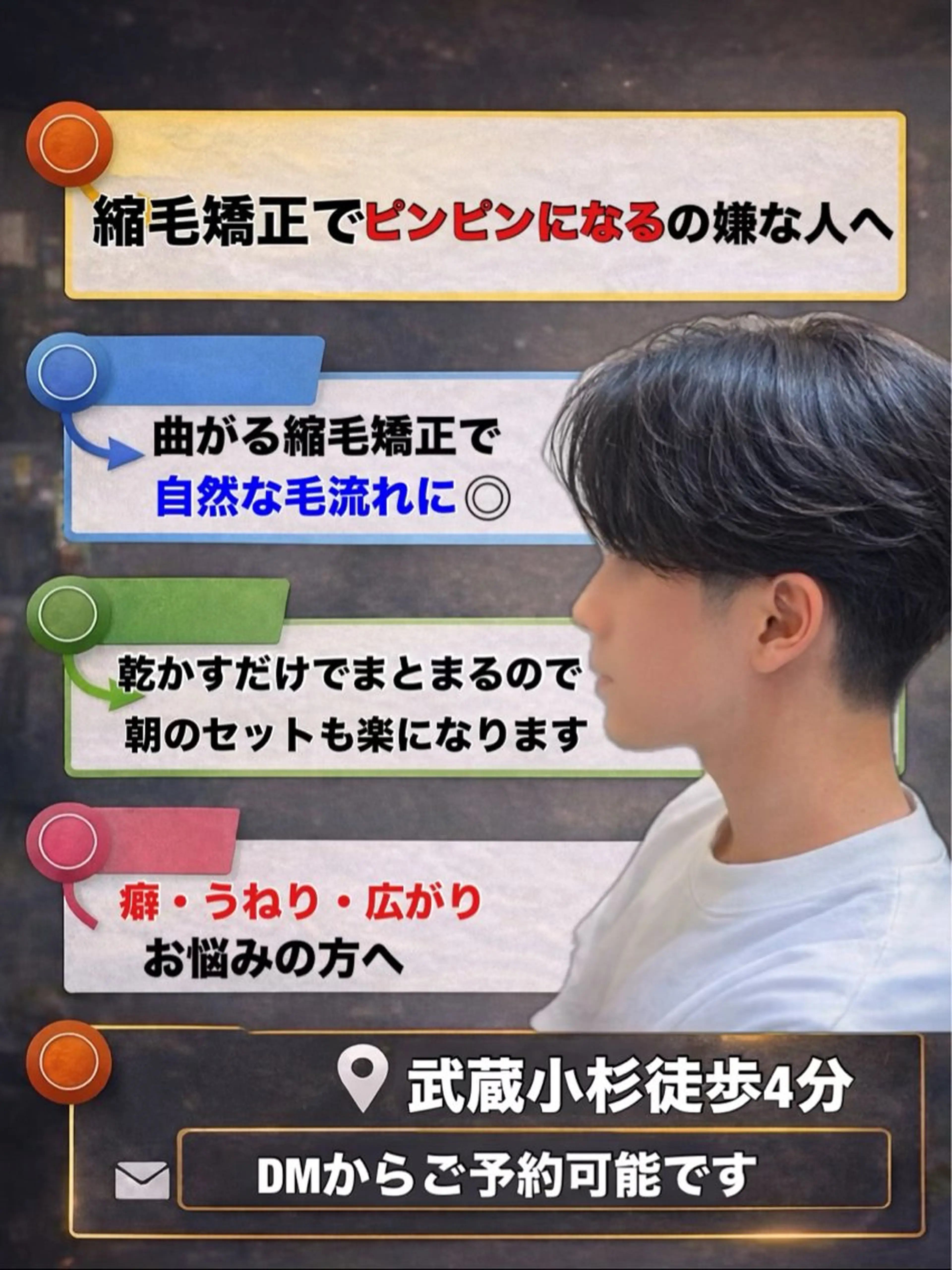 【人気No.2】メンズ曲がる縮毛矯正＋カットの写真