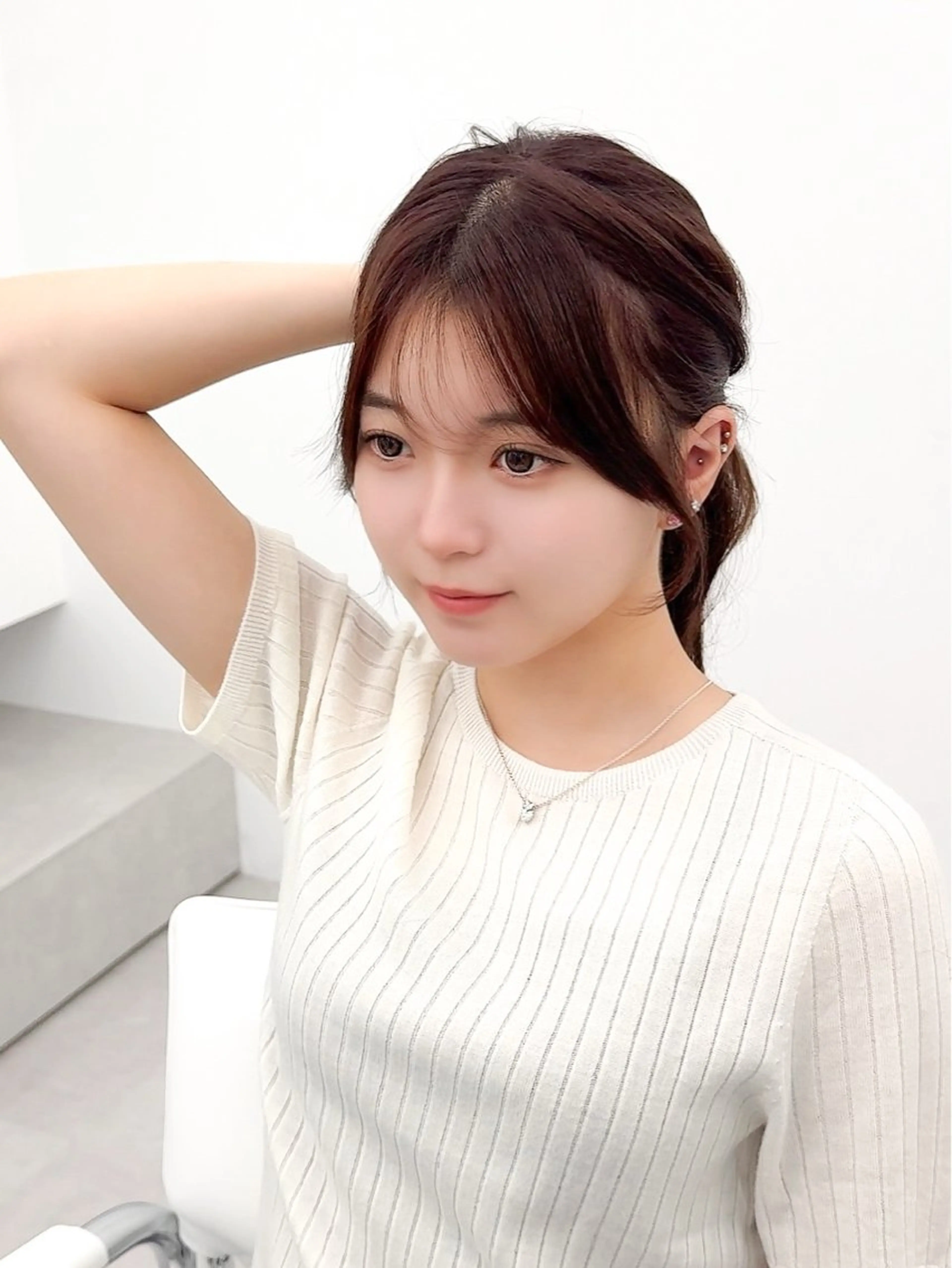 セミロング カラー ヘアアレンジ 最小顔周り&レイヤー 特化/池袋/kokiのヘアスタイル