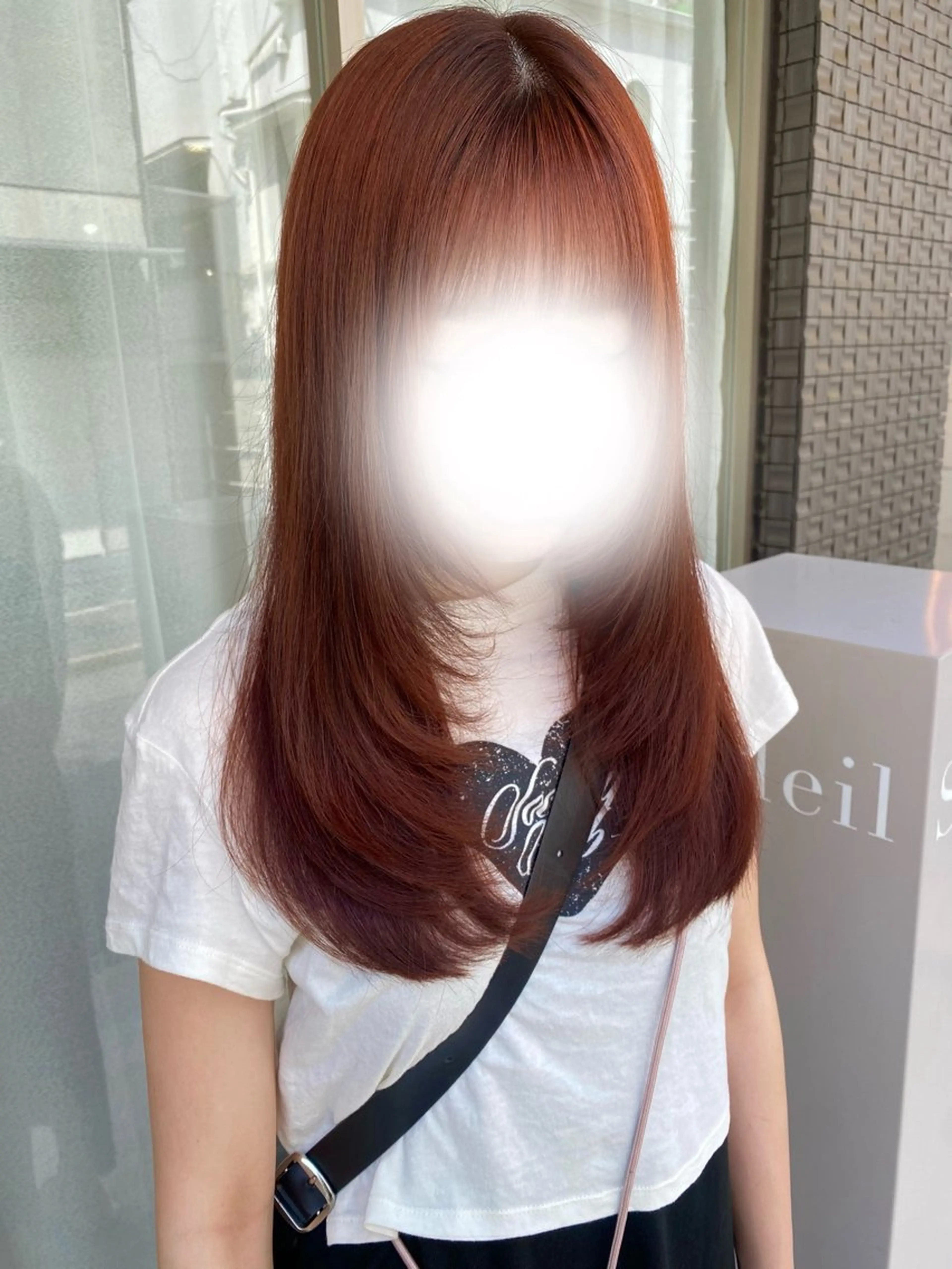 ロング カラー オレンジ ハイレイヤー レイヤーカット カット ヘアカラー トリートメント グレージュ/透明感/ 韓国ヘア/RISAのヘアスタイル