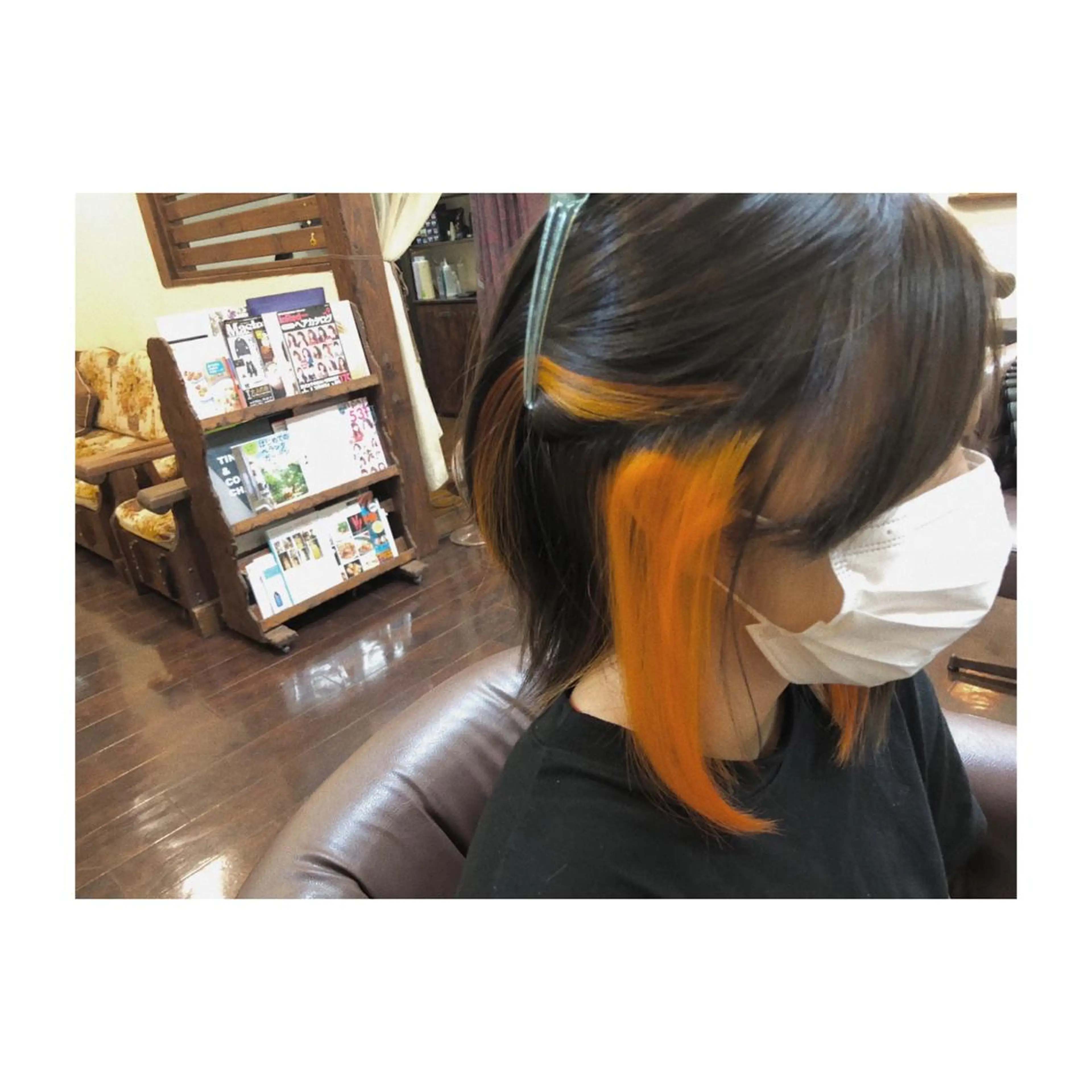 ミディアム カラー イヤリングカラー オレンジ Snaly カラー特化ページのヘアスタイル