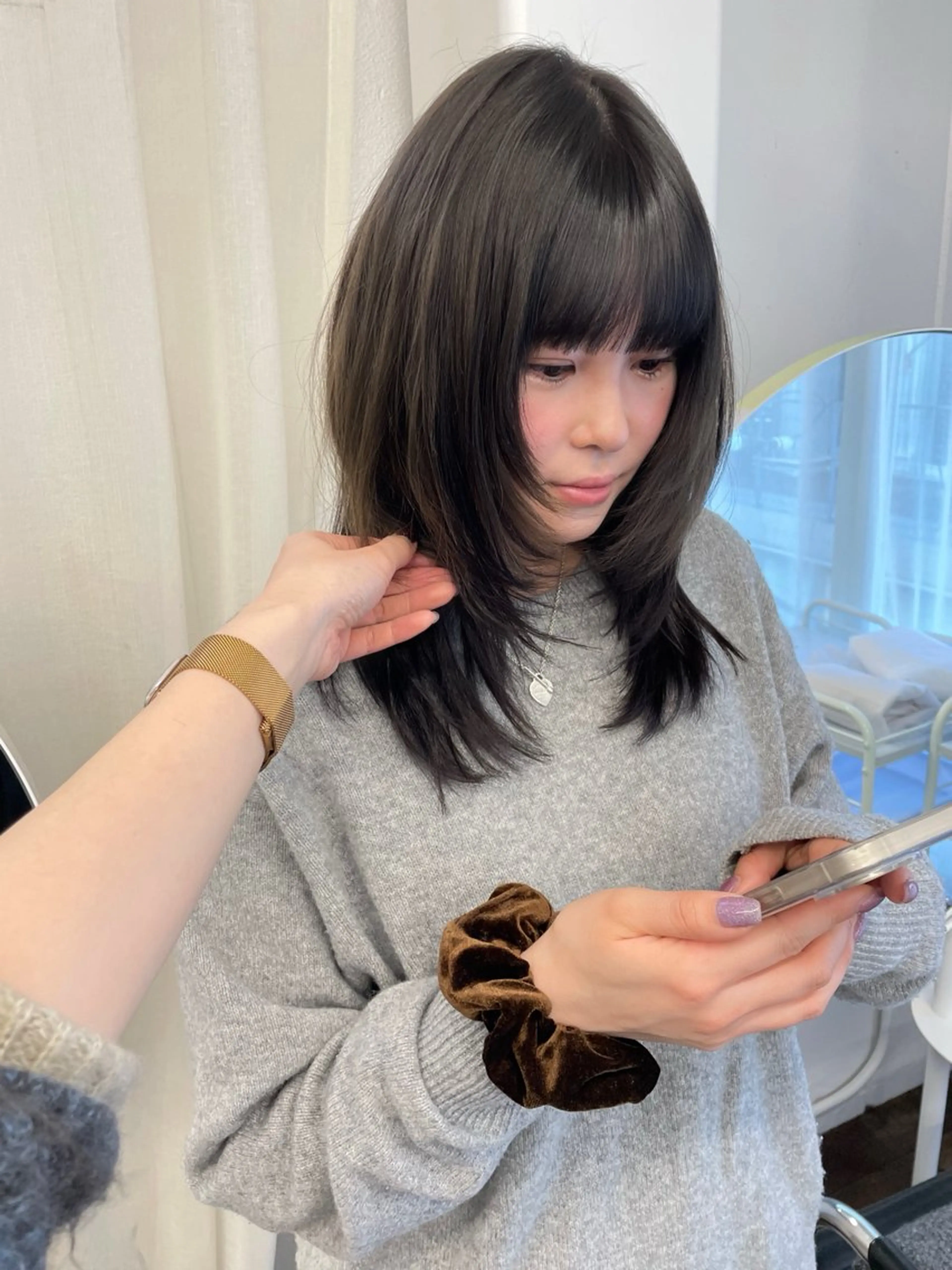 セミロング ハイレイヤー レイヤーカット カット ヘアカラー トリートメント レイヤーカット🎀 kanaのヘアスタイル