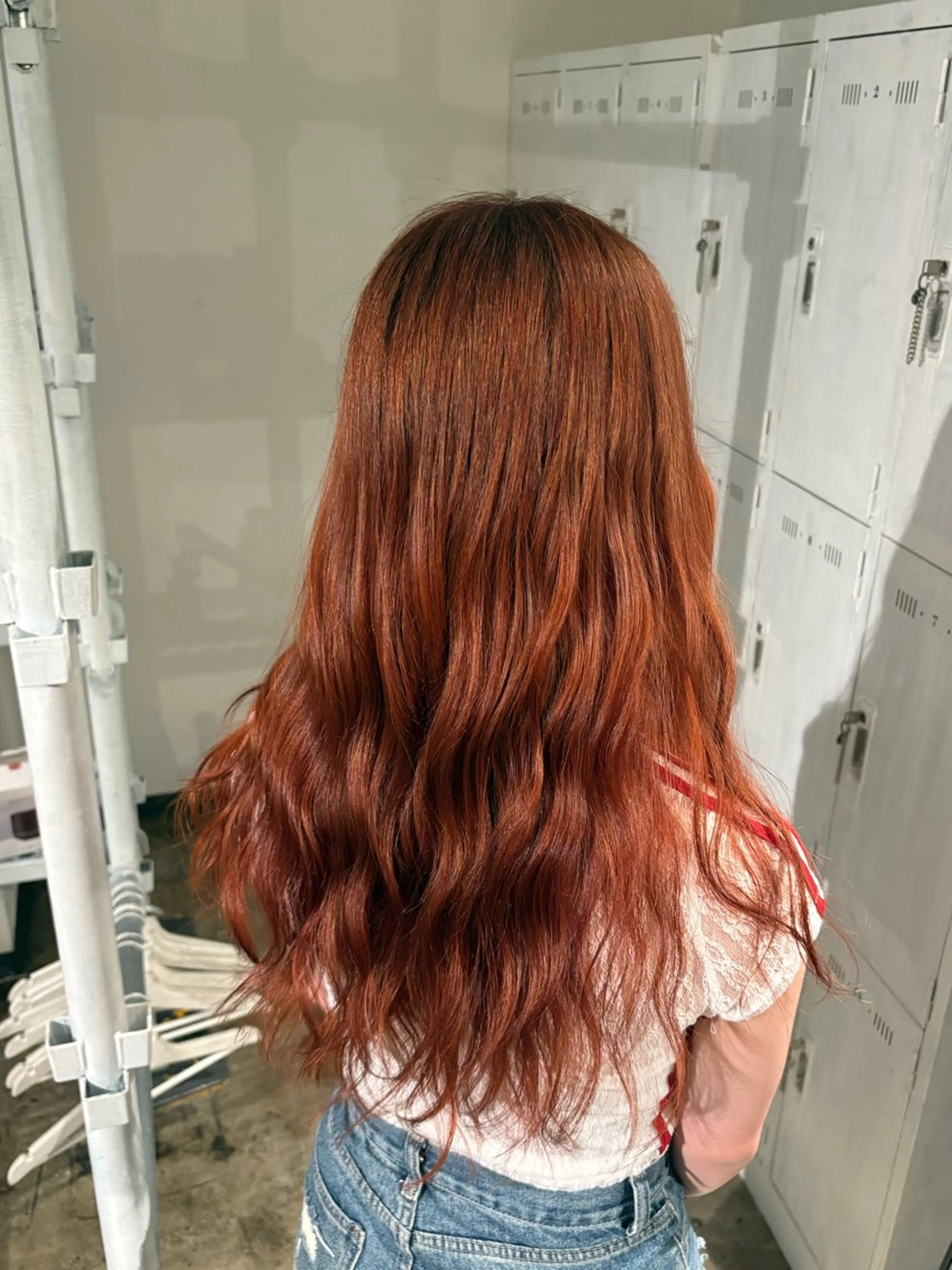 ロング カラー ブラウンカラー オレンジ オレンジブラウン ヘアカラー トリートメント ブリーチモデル/ メンズパーマ/AMIのヘアスタイル