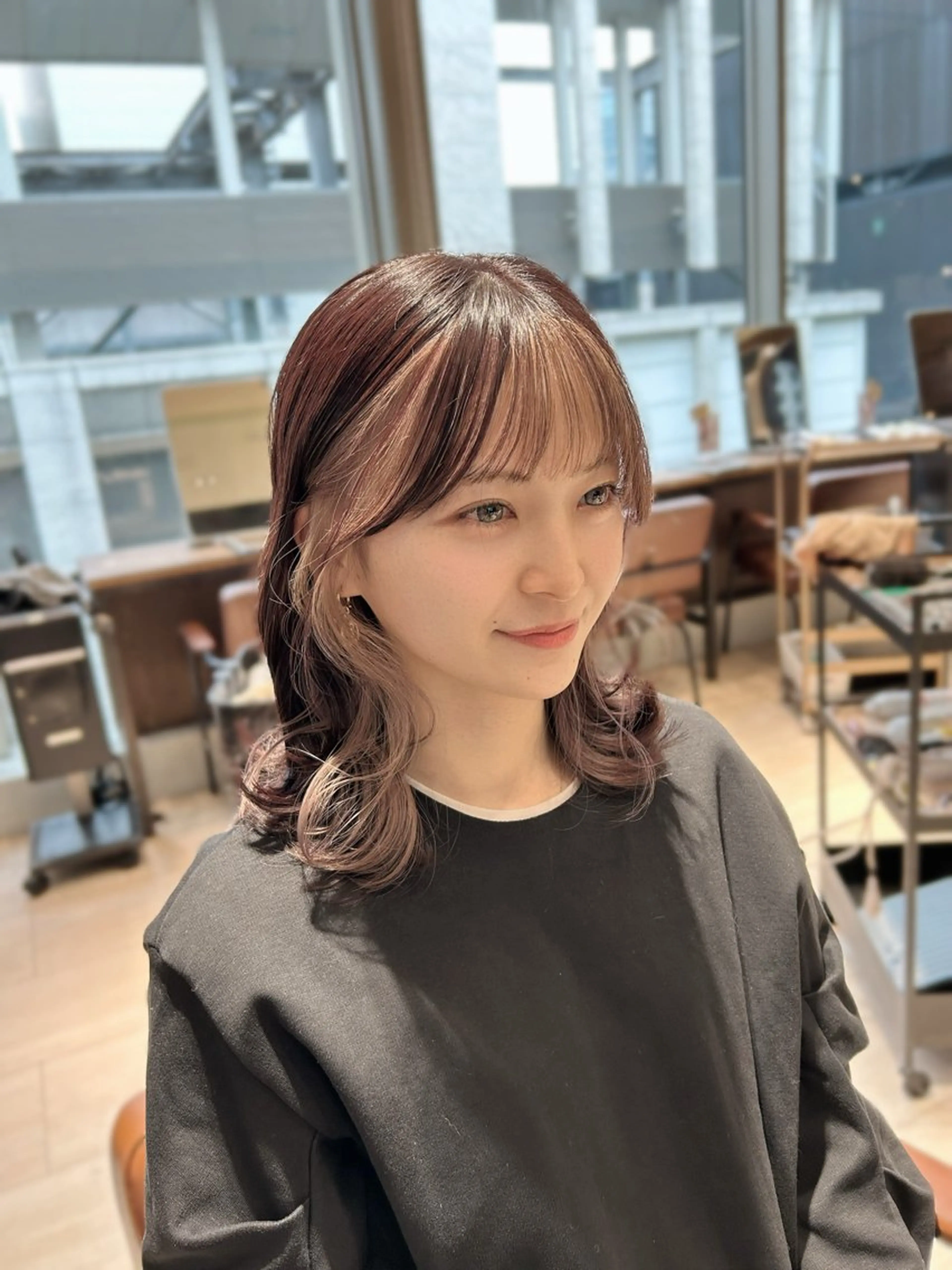 セミロング カット ヘアカラー トリートメント 🌼大竹美侑/顔まわ りカット/レイヤーのヘアスタイル