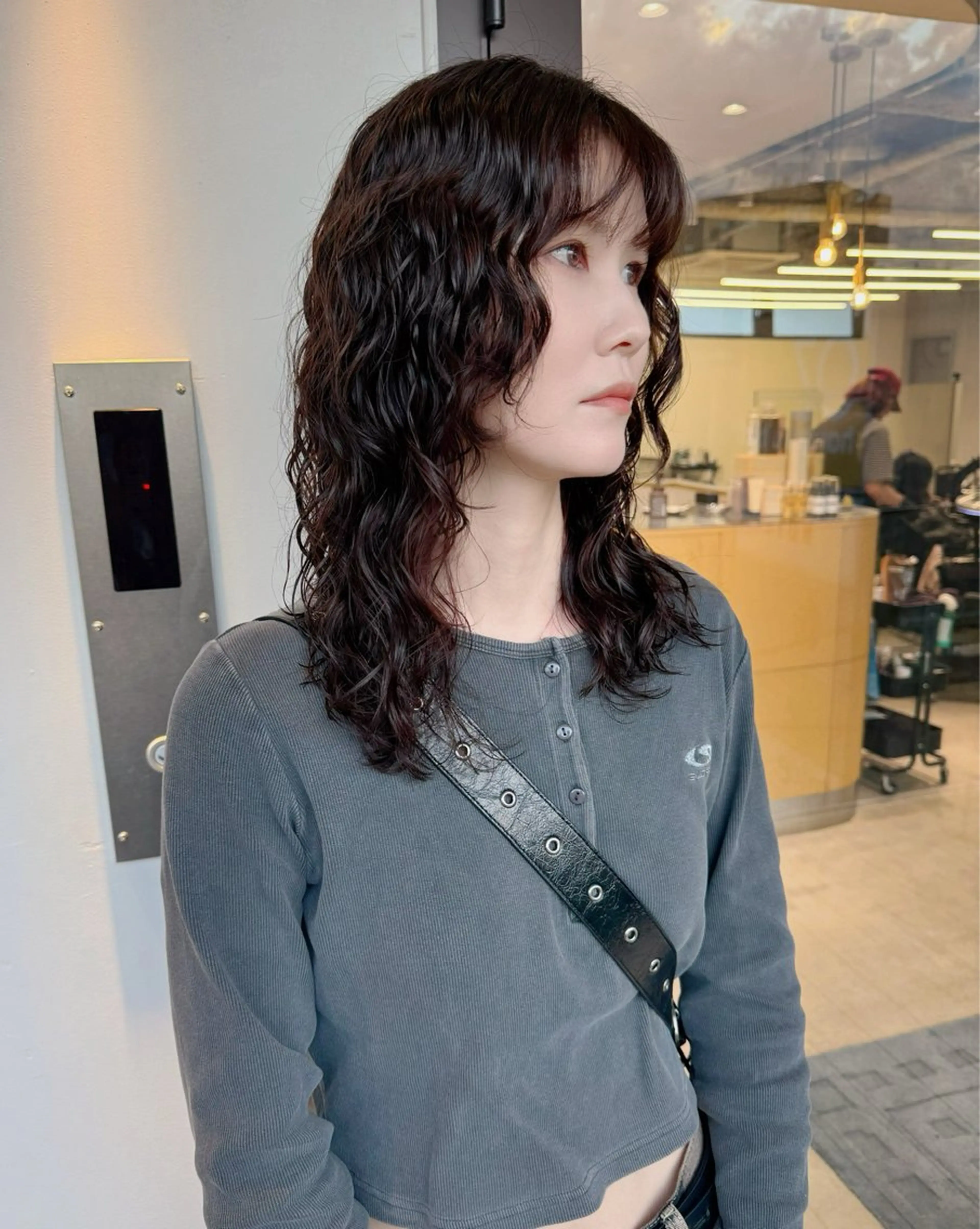 セミロング パーマ セミロングパーマ デジタルパーマ カット パーマ 原宿パーマ kazuのヘアスタイル