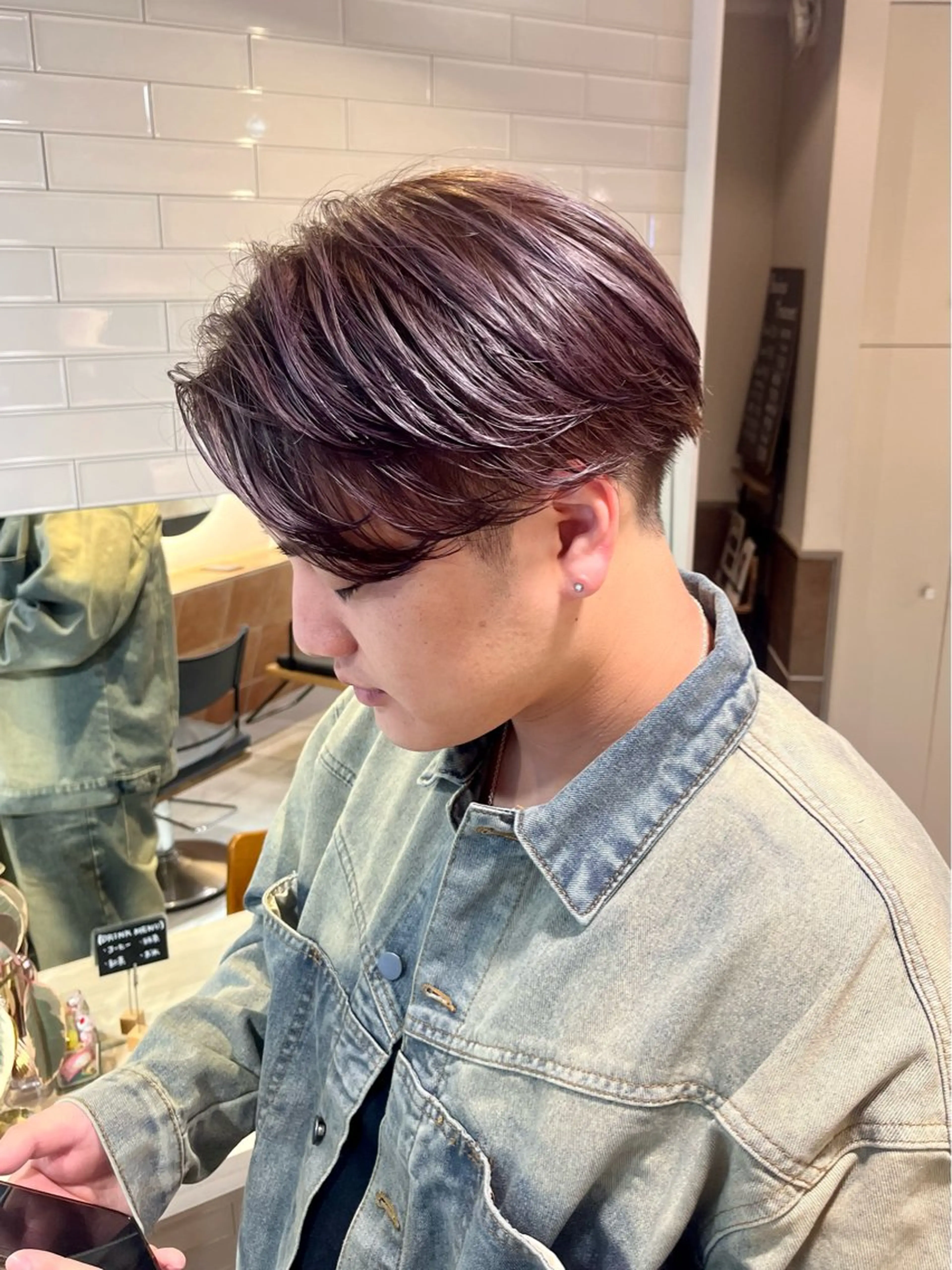 ショート カラー メンズ 透明感カラー ラベンダーカラー カット ヘアカラー 田中 旭 横浜メンズ特化のヘアスタイル