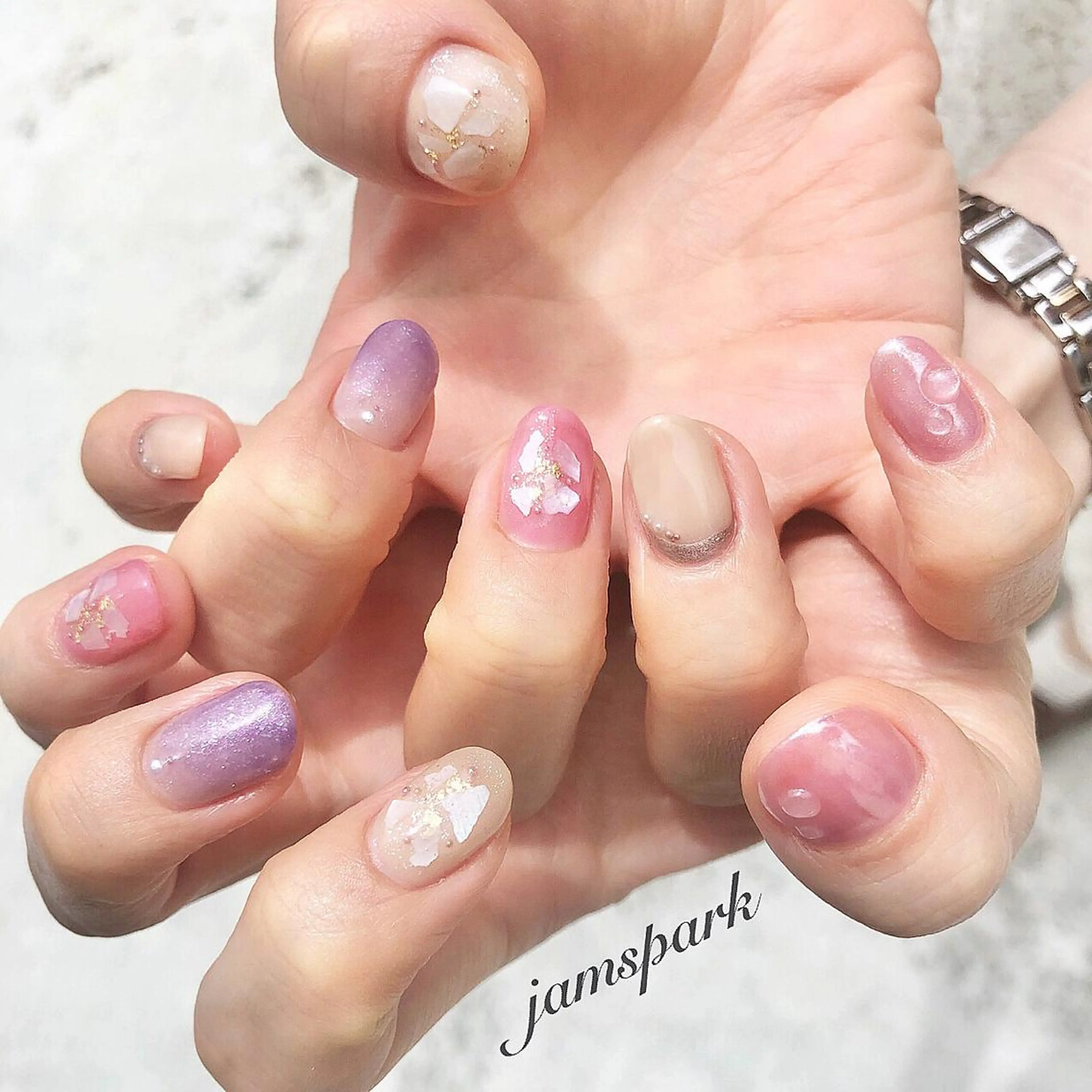 ネイル 入学式 フレンチネイル ジェルネイル 卒業式 ニュアンスネイル ハンドネイル jamspark ✨のネイルデザイン