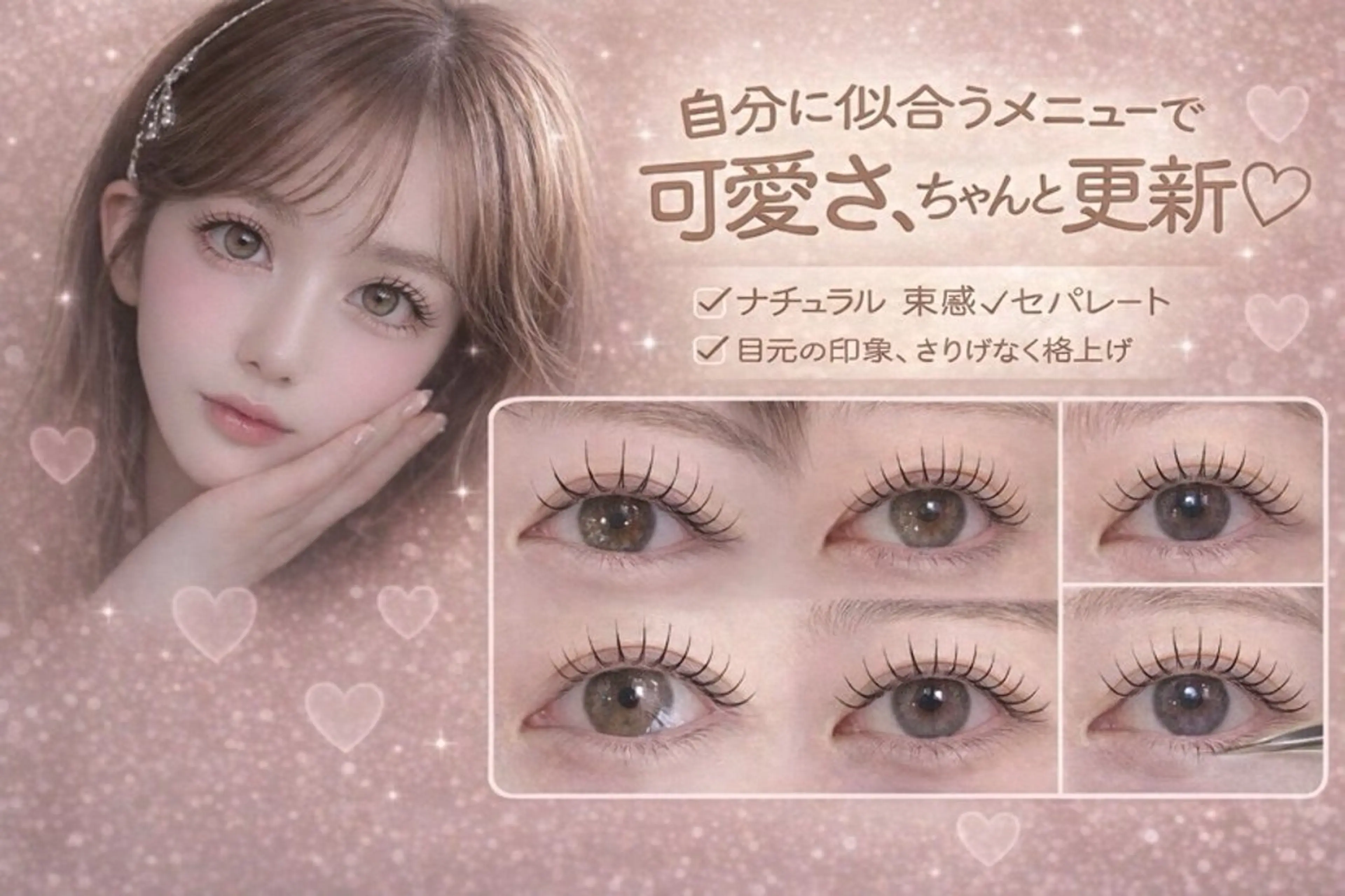 マツエク・マツパ 束感まつ毛 一重×まつ毛パーマ Lily  渋谷店所属・Fukuda Nagomiのネイルデザイン