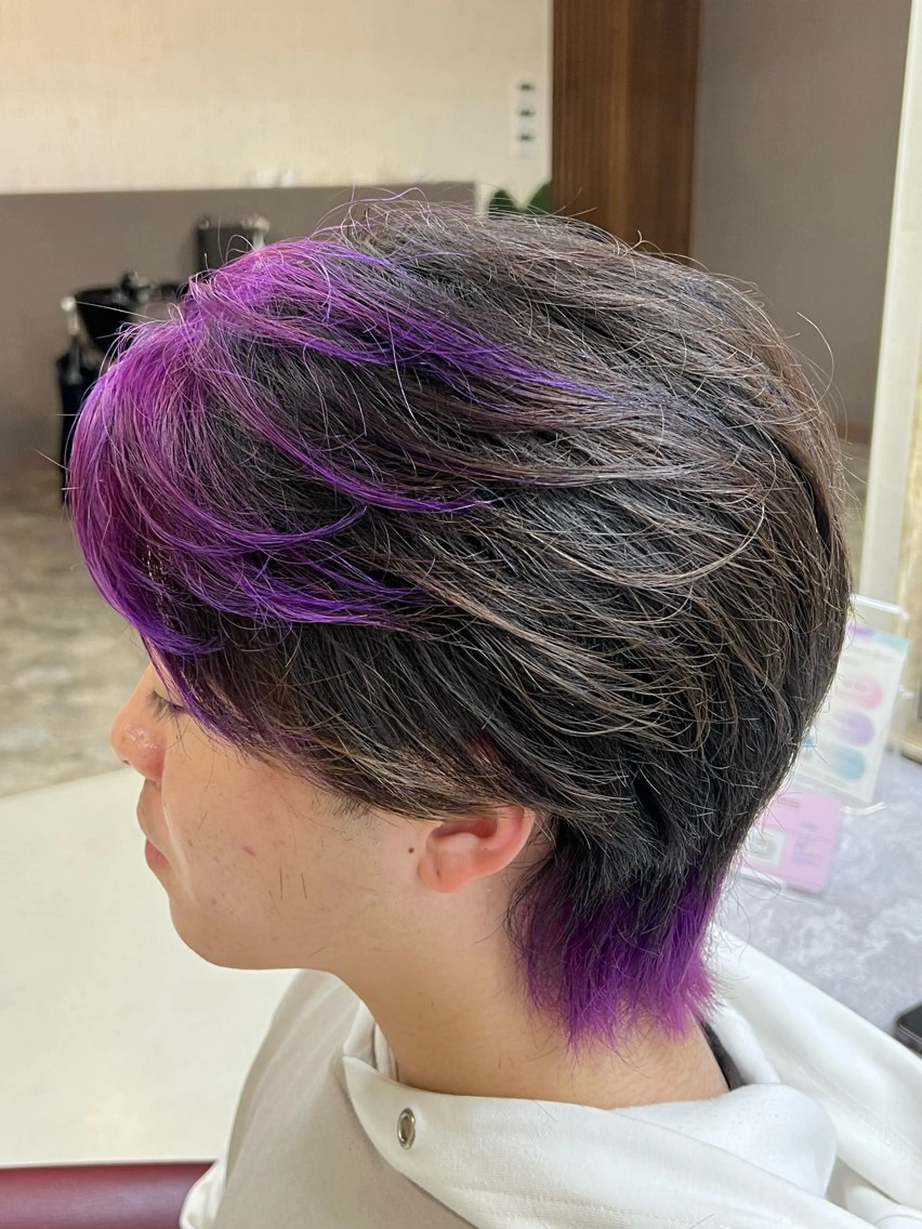 ショート カラー メンズ ミストバング  フェイスフレーミング ミセス KEN 🌟のヘアスタイル