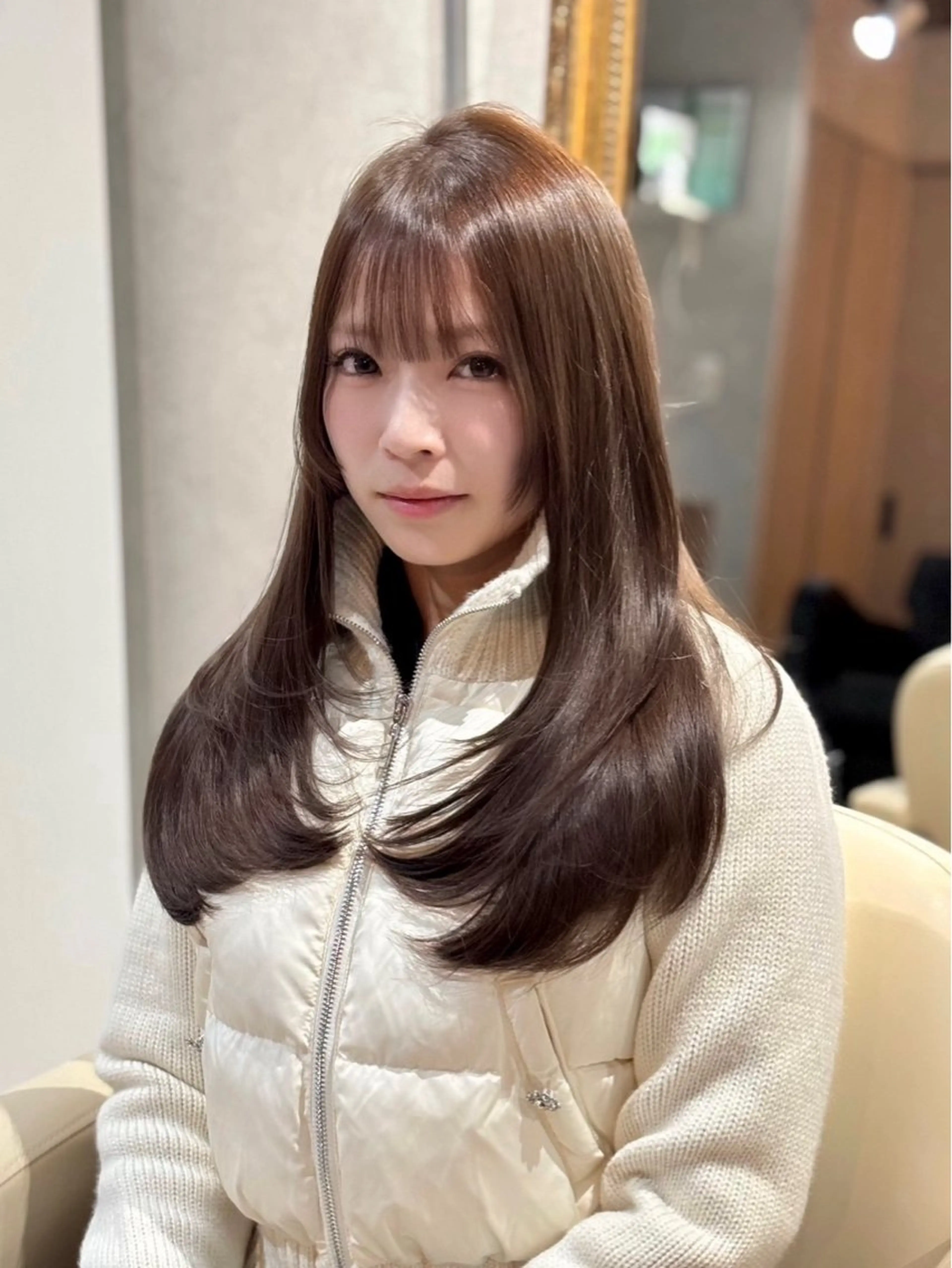 ロング カラー ブリーチ ダブルカラー ブリーチなしカラー 髪質改善 韓国風ヘア カット ヘアカラー トリートメント Maison Annex【心斎橋/レイヤーカット/ブリーチなしダブルカラー/髪質改善カラー】所属・レイヤーカット/ 心斎橋　MACOのヘアスタイル