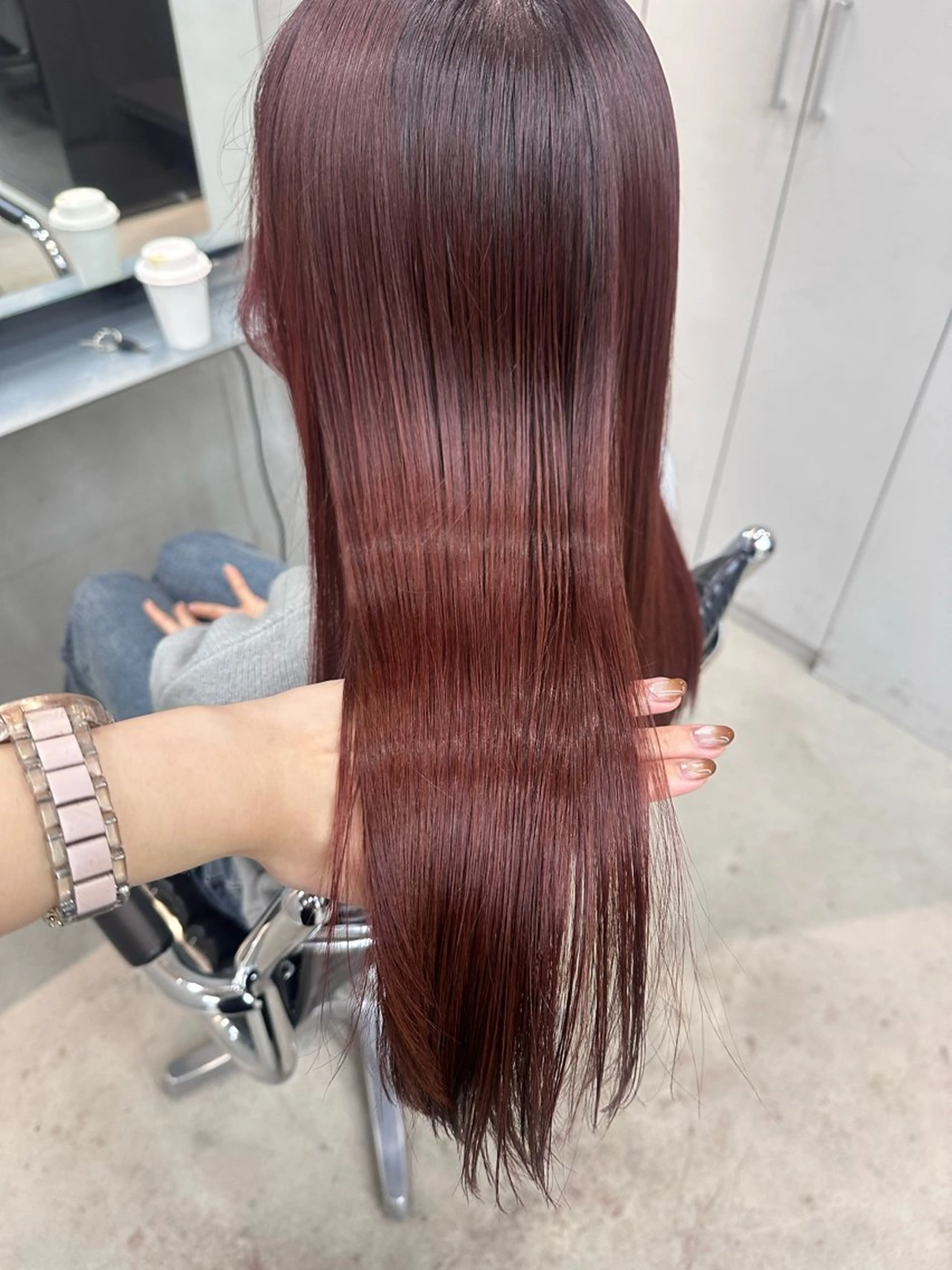 ロング カラー ブリーチ ブリーチなしカラー カット ヘアカラー トリートメント 染谷 遥花のヘアスタイル