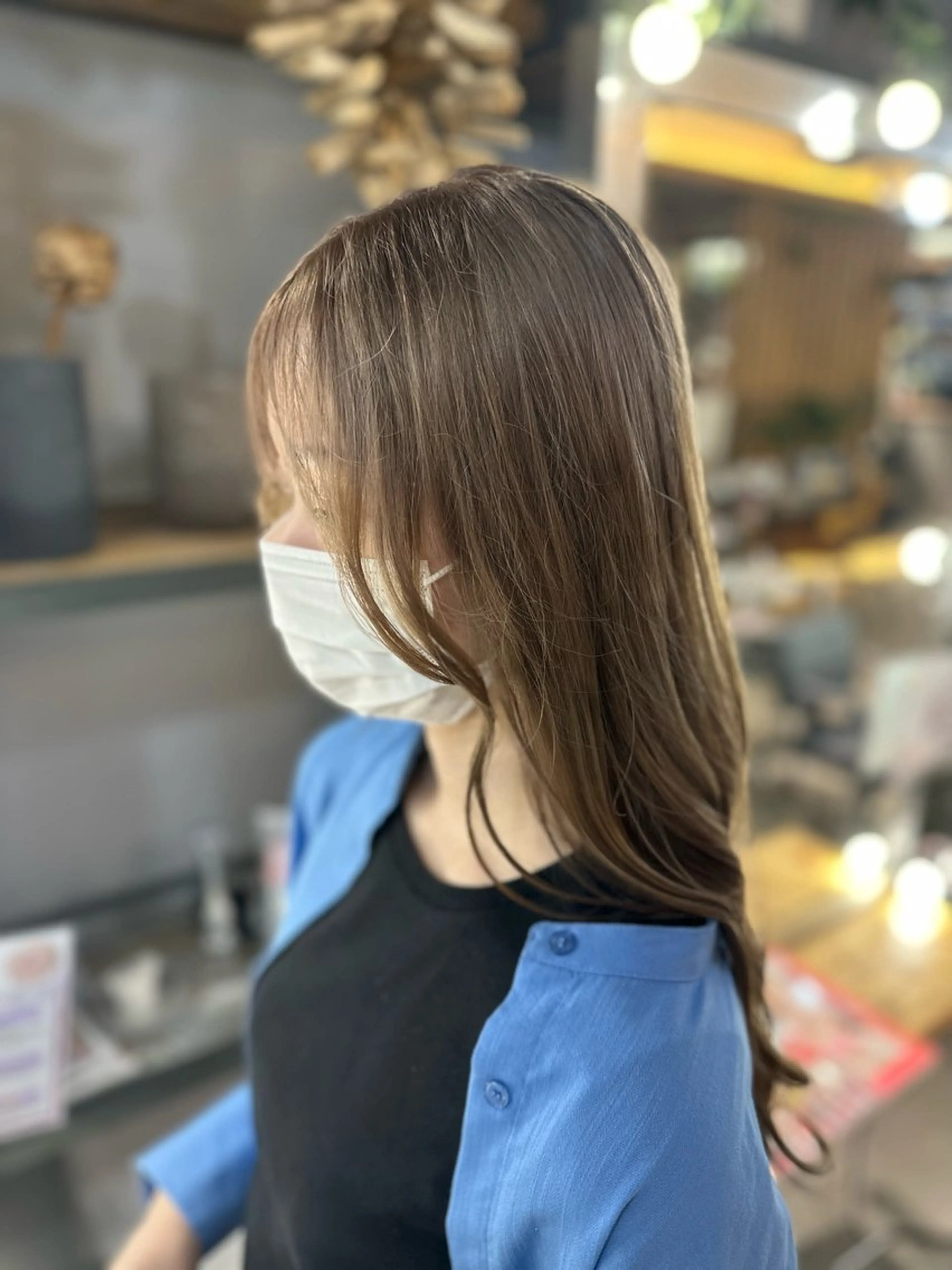 ロング カラー ベージュカラー ブリーチ ミルクティーベージュ 溜 一太のヘアスタイル