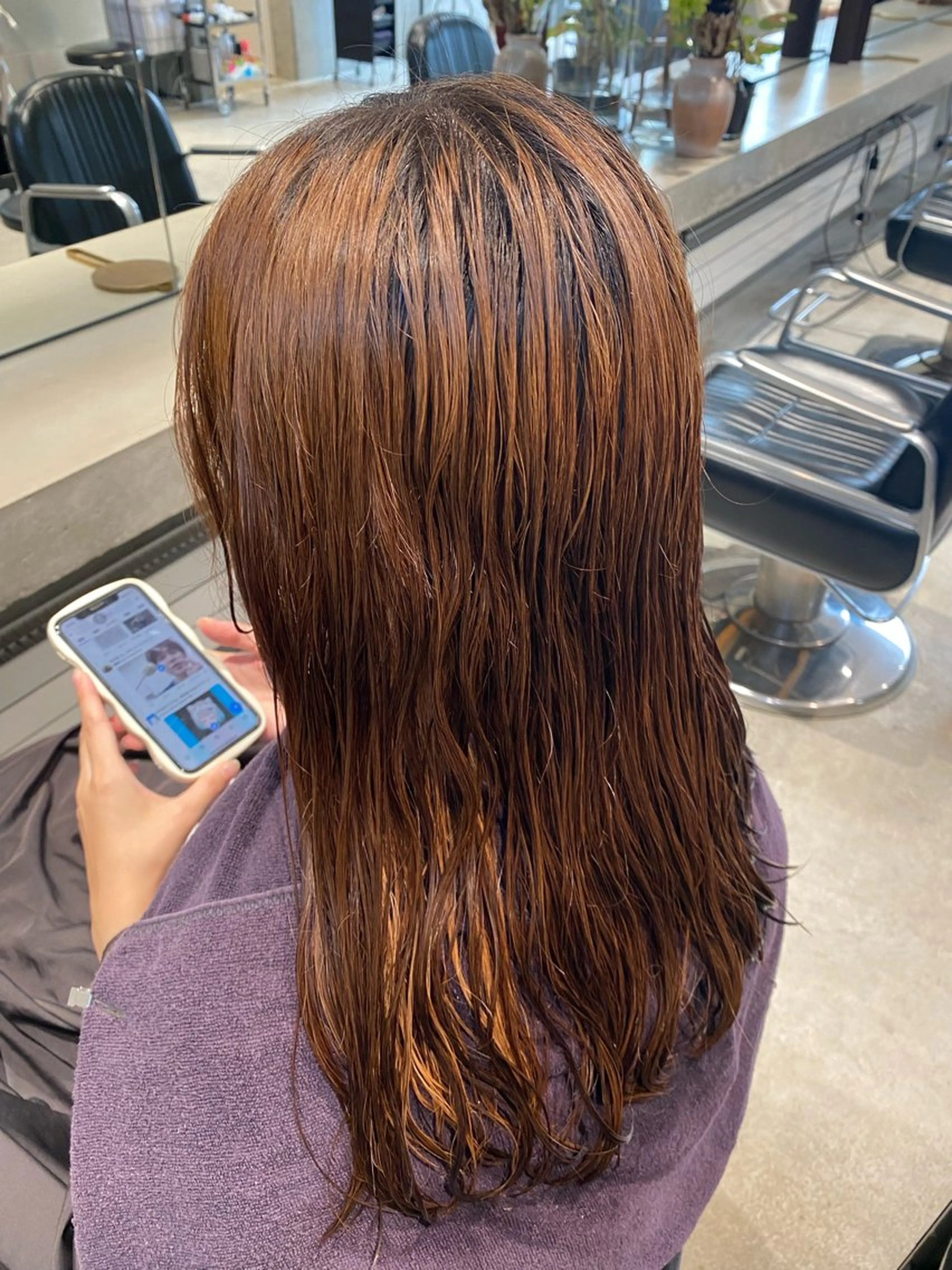 セミロング ヘアカラー カット🩵 りこのヘアスタイル