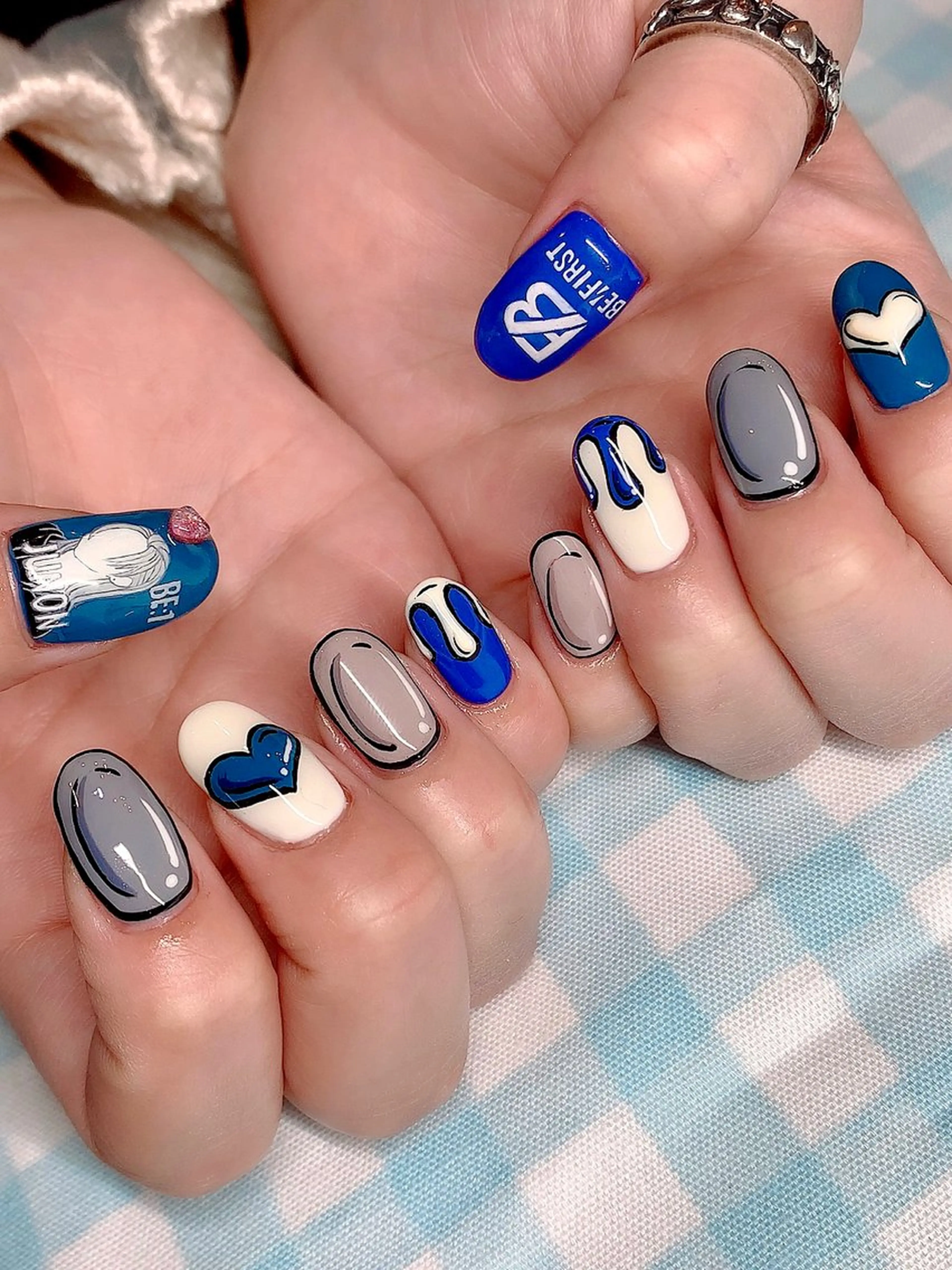 ネイル アートネイル キラキラネイル 韓国ネイル 持ち込み ストーンネイル シェアサロンLei.g(レイジー)所属・3Dアートネイル💗 都築レナのネイルデザイン