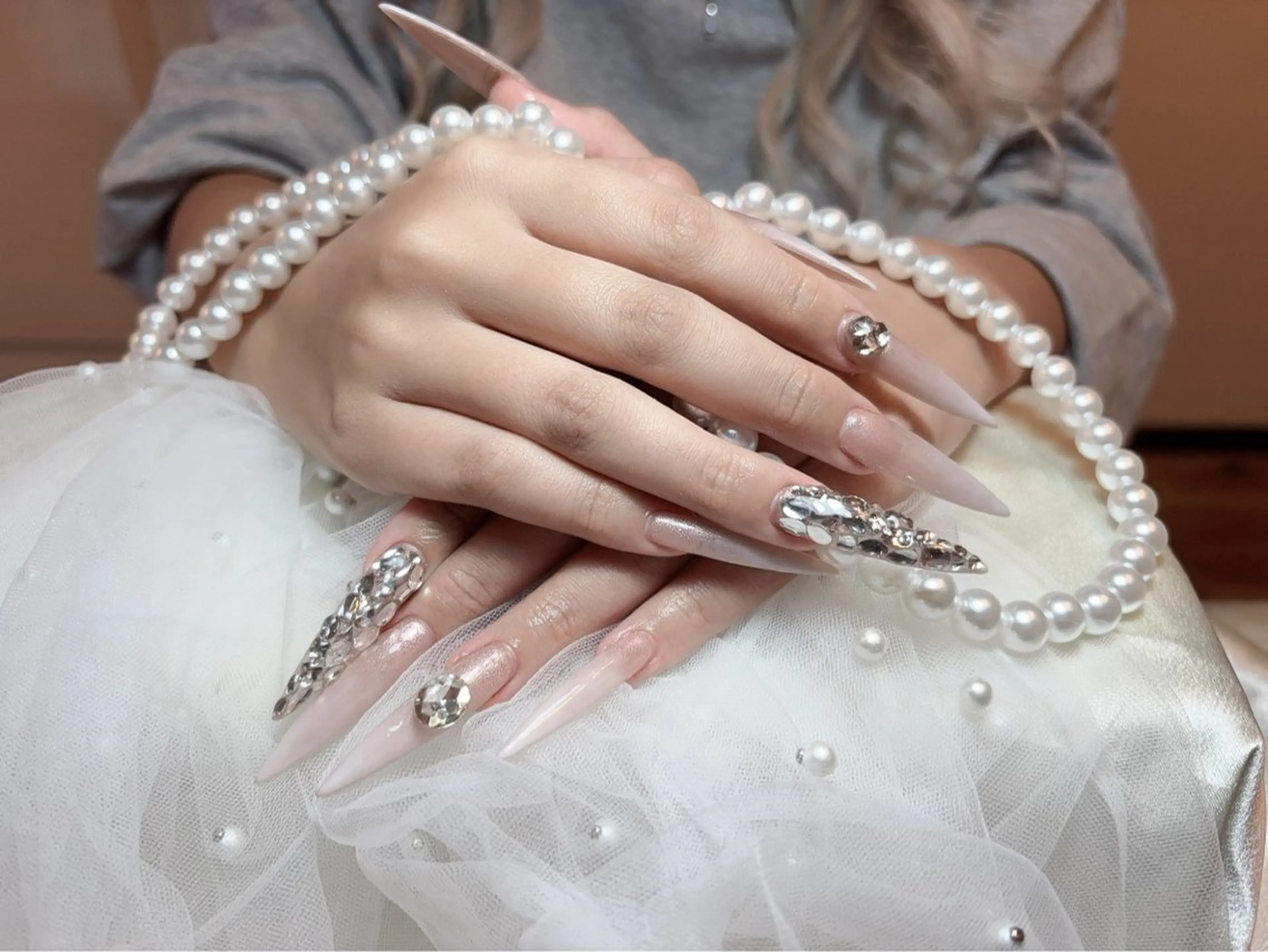 ネイル 長さ出し 持ち込み ハンドネイル リセス 高田馬場のネイルデザイン