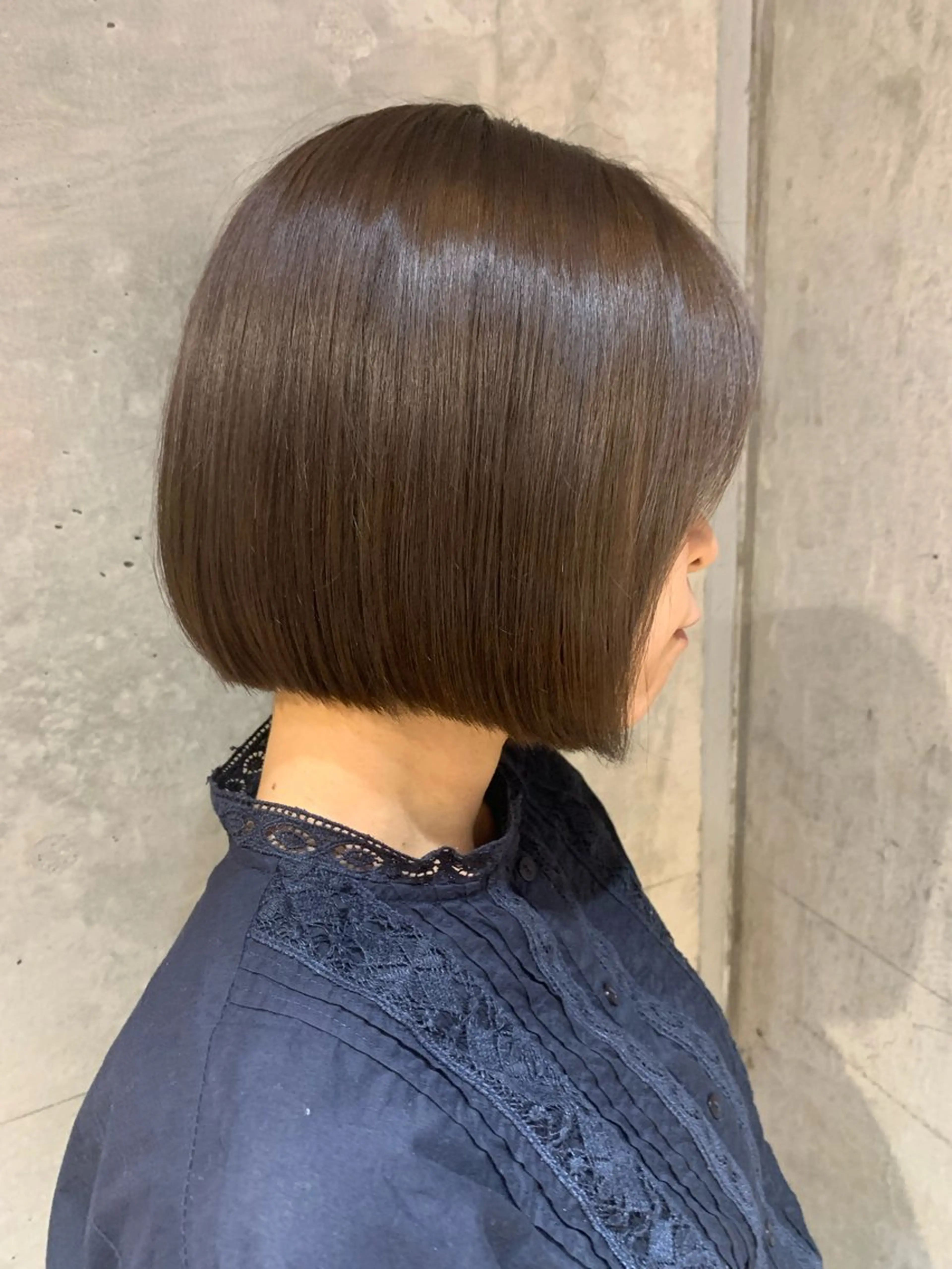 ミディアム カラー ボブパーマ 艶カラー/横山大樹のヘアスタイル