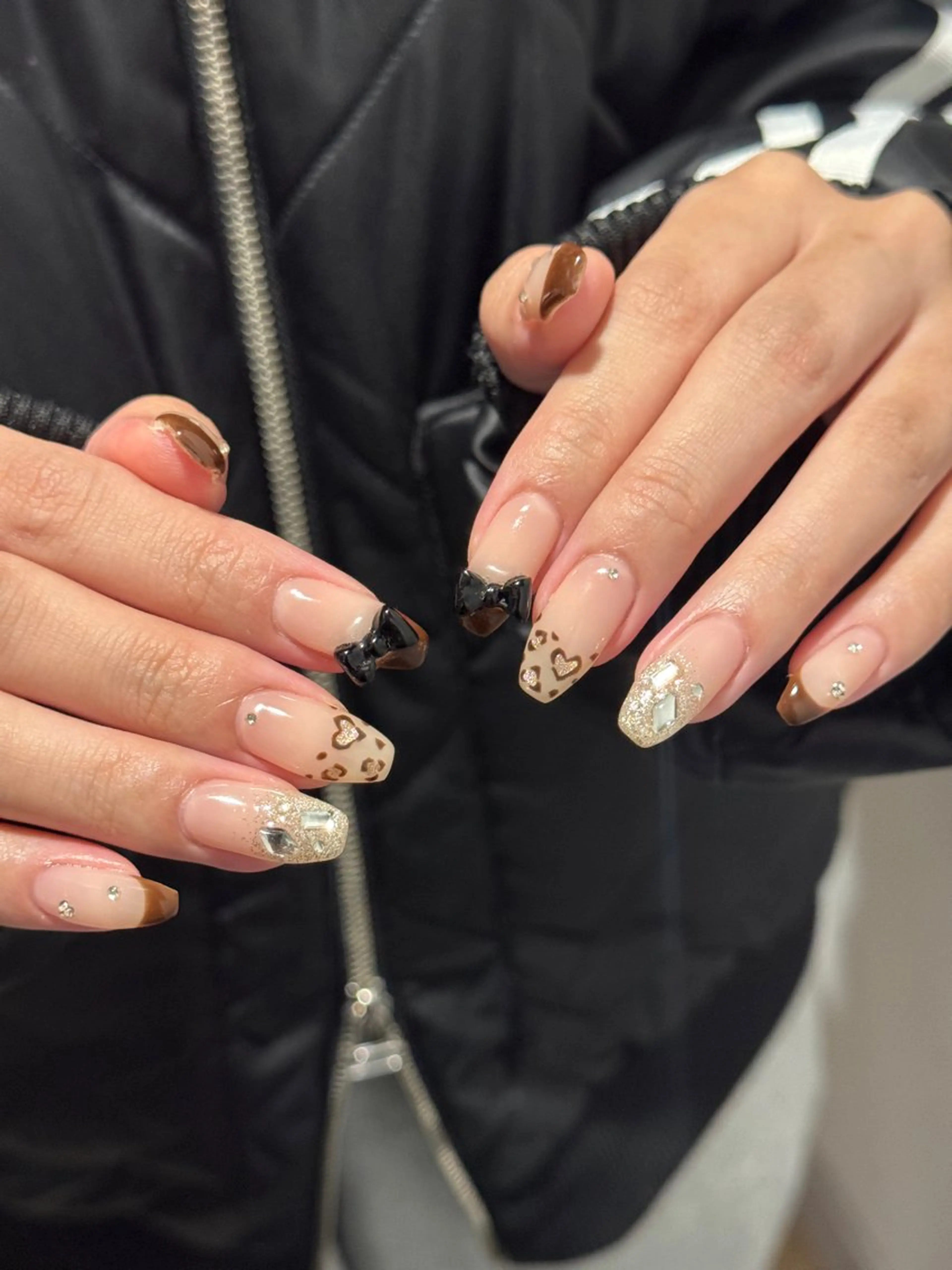 ネイル アニマル柄 ハート ハンドネイル One HINATAのネイルデザイン