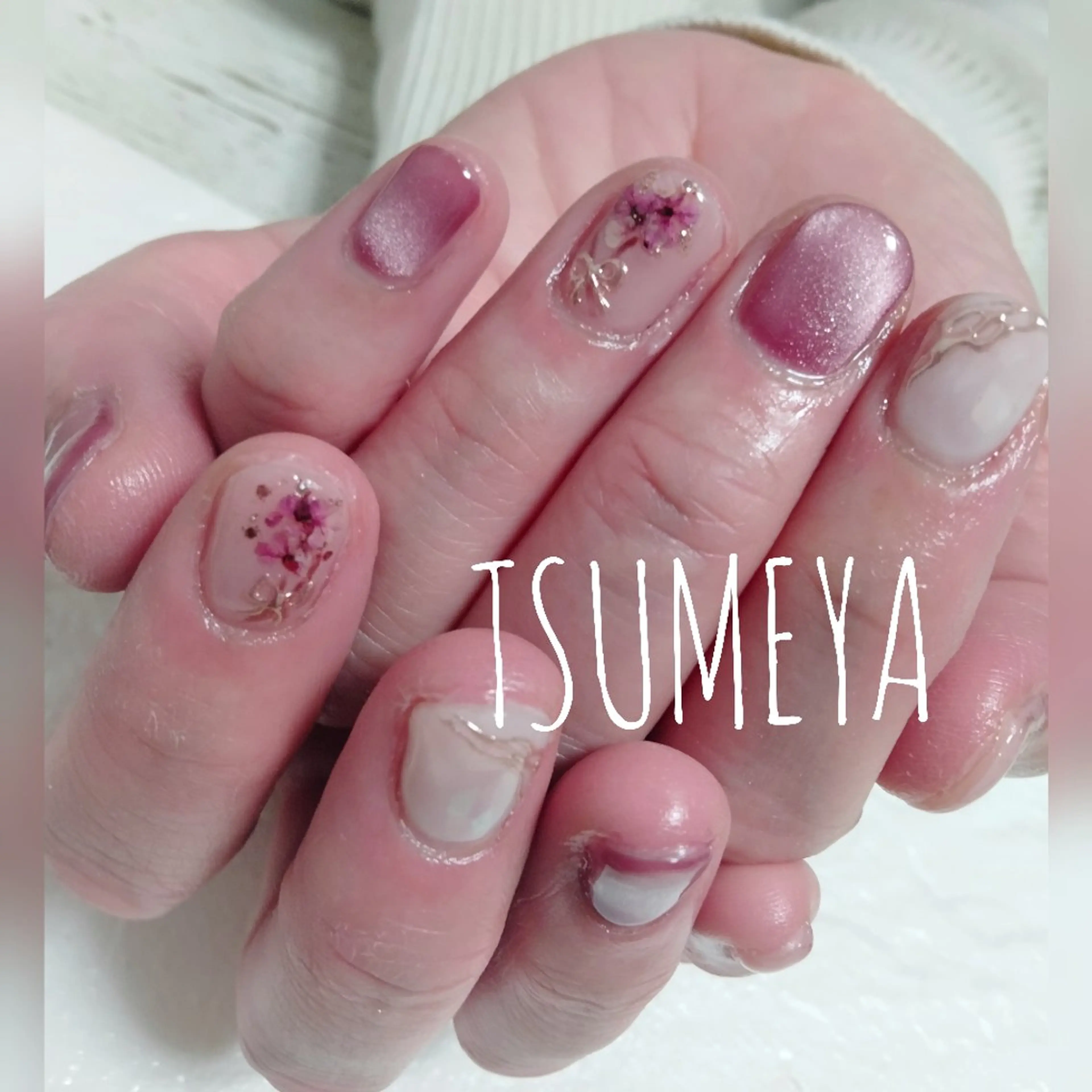 ネイル フラワーネイル 春ネイル ハンドネイル _TSUMEYA _のネイルデザイン