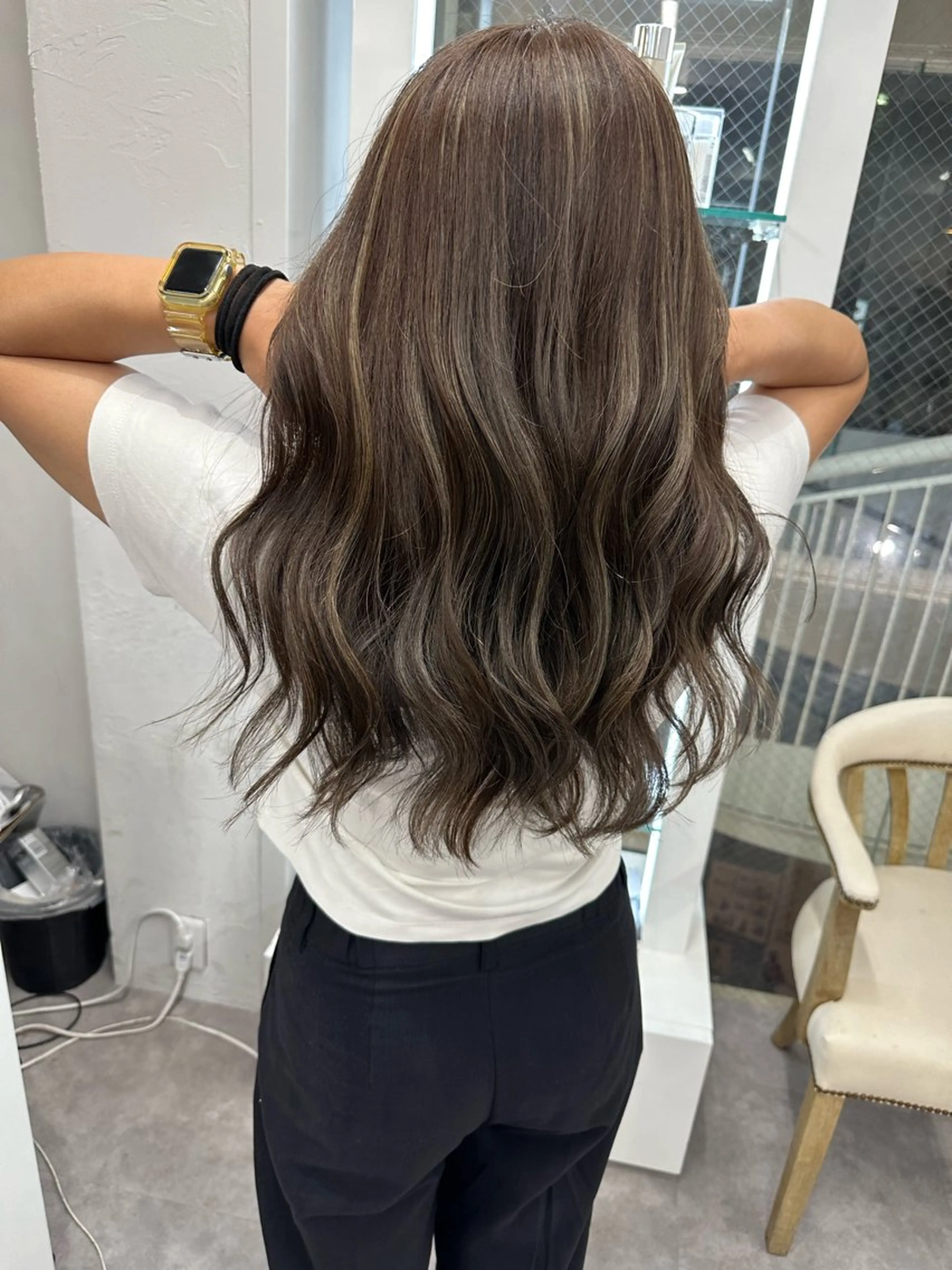 セミロング カラー ヘアアレンジ カット ヘアカラー トリートメント 久米 治仁のヘアスタイル