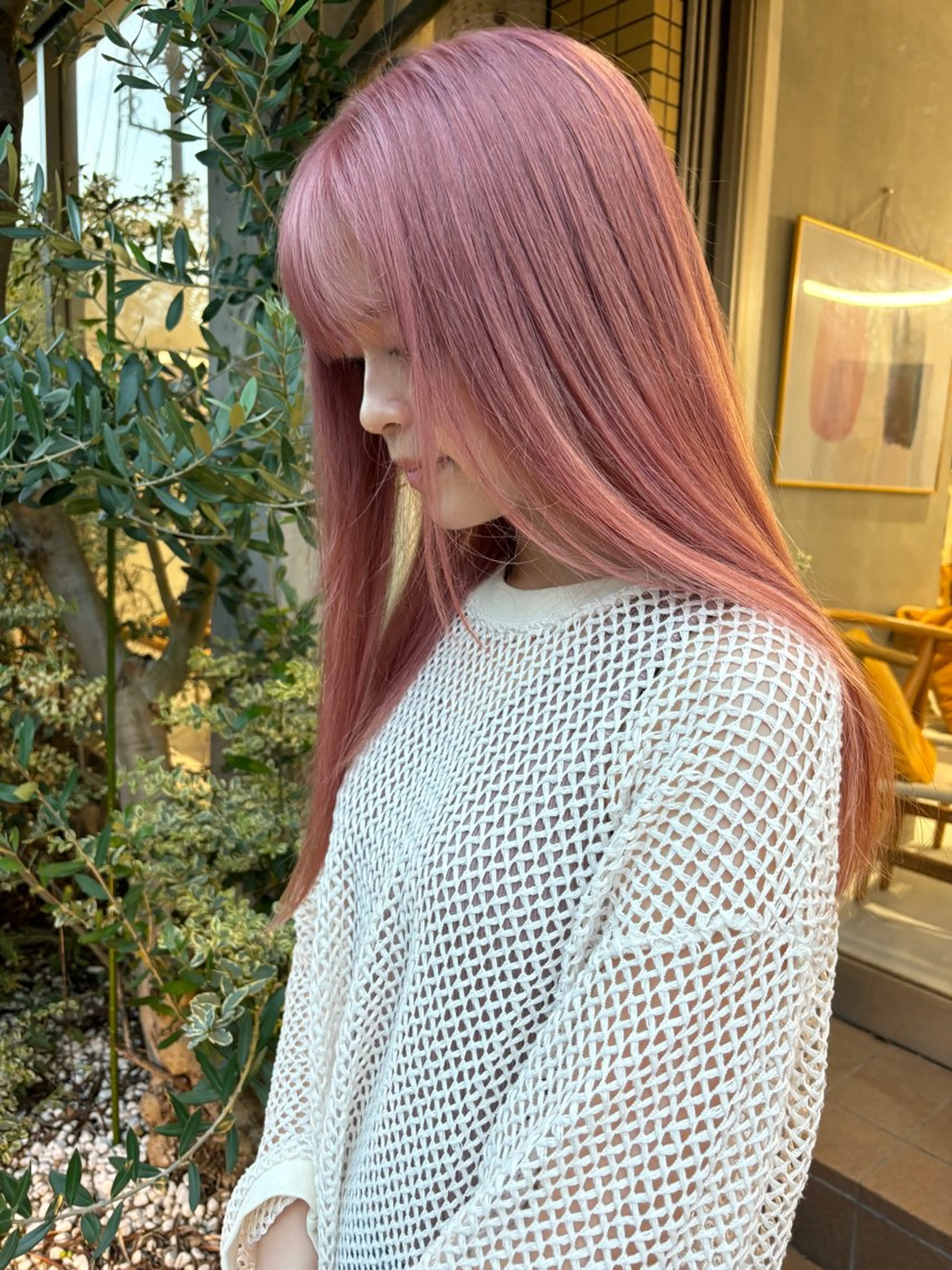 セミロング ヘアカラー まお♡レイヤーカット ×色っぽstyleのヘアスタイル